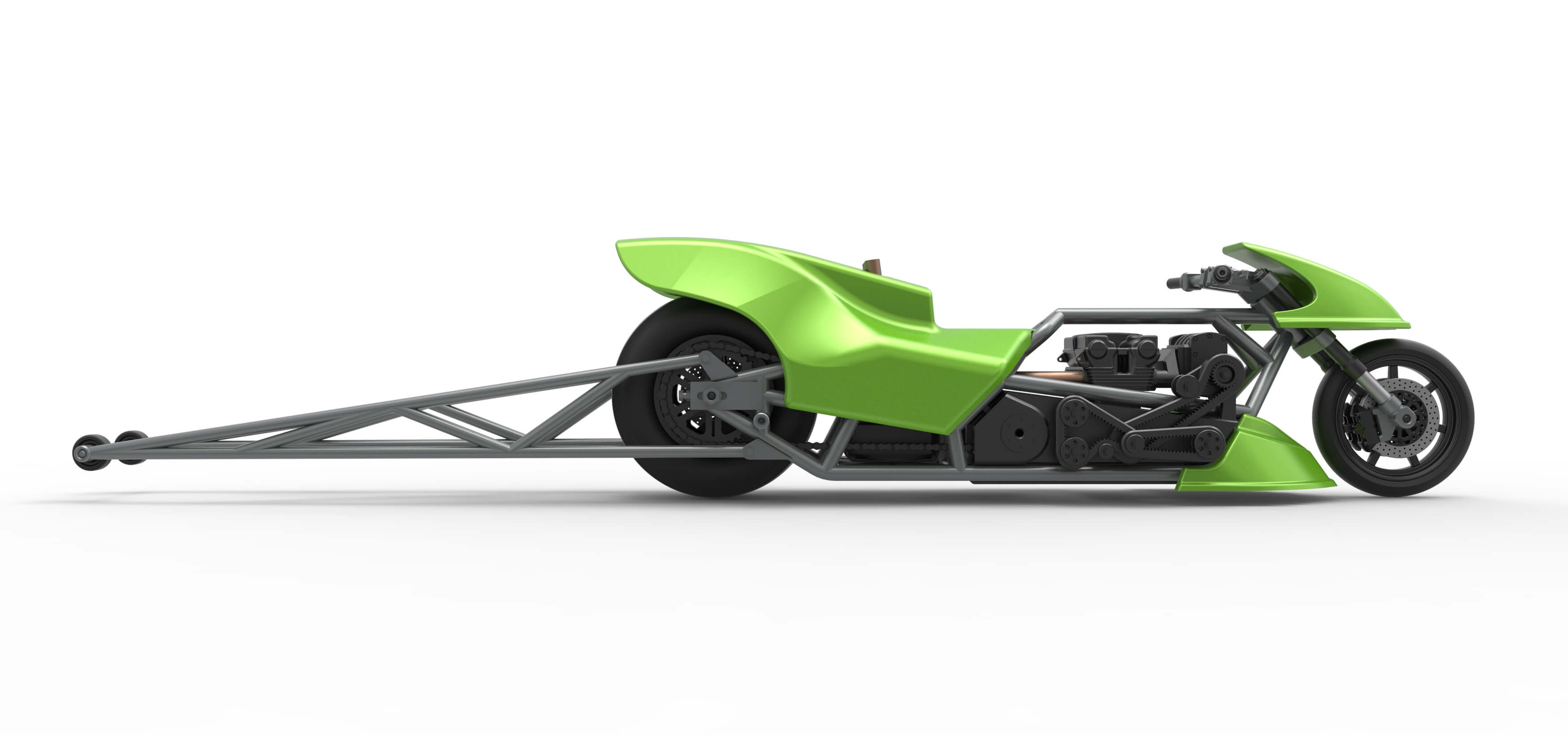 Top Fuel Dragster Motorcycle Scale 1:16 3D Model