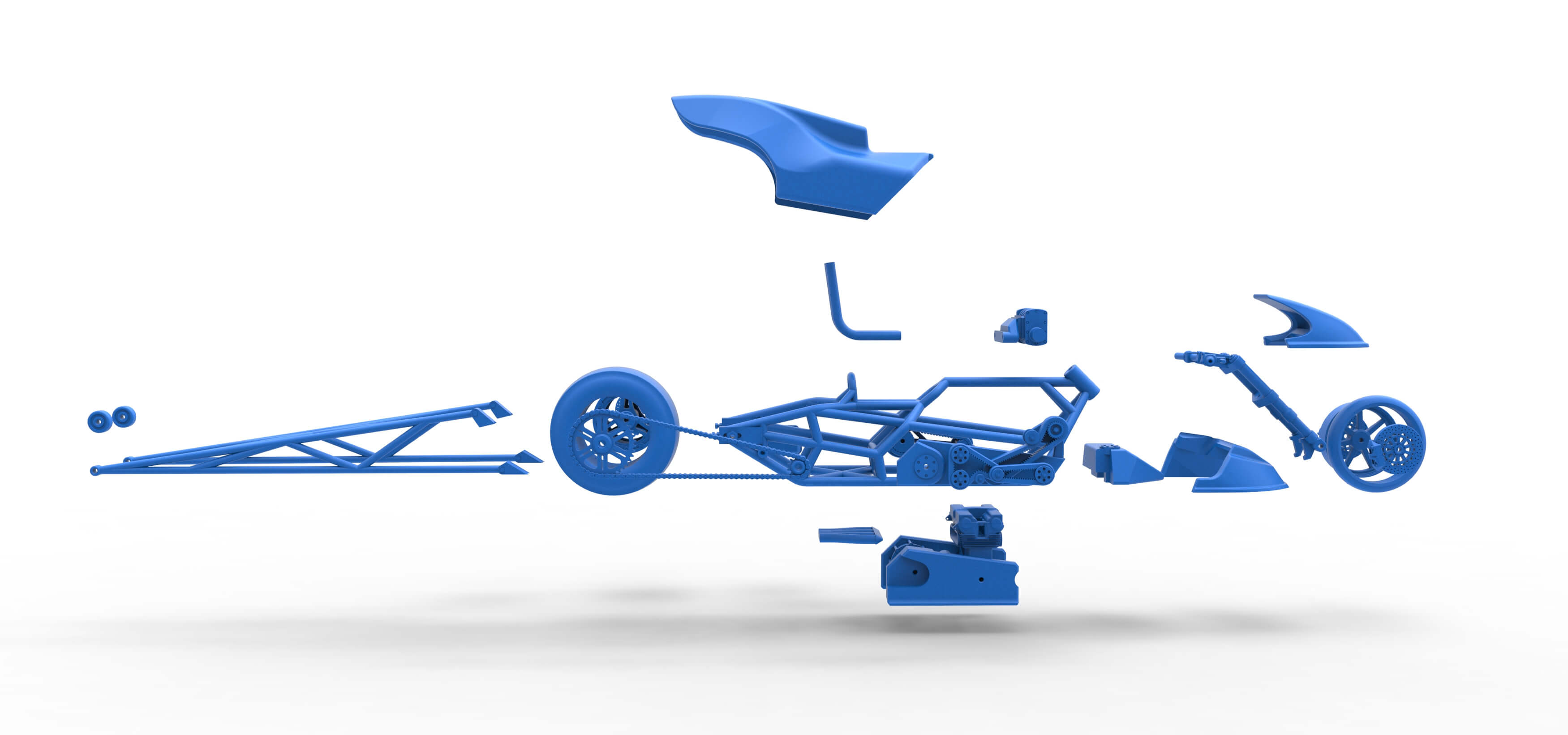 Top Fuel Dragster Motorcycle Scale 1:16 3D Model