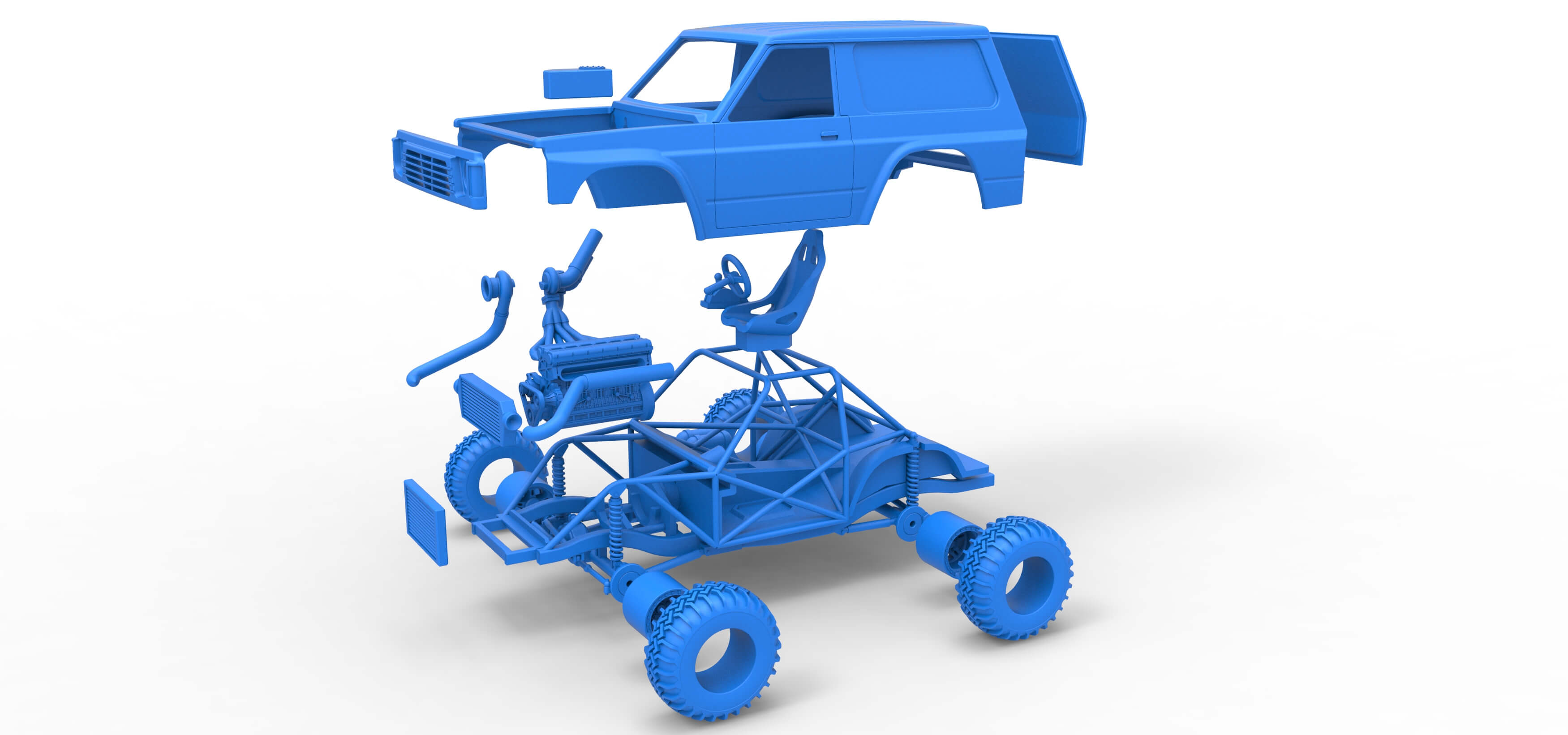 Uphill Sand Racing Dragster Version 2 Scale 1:25 3D Model