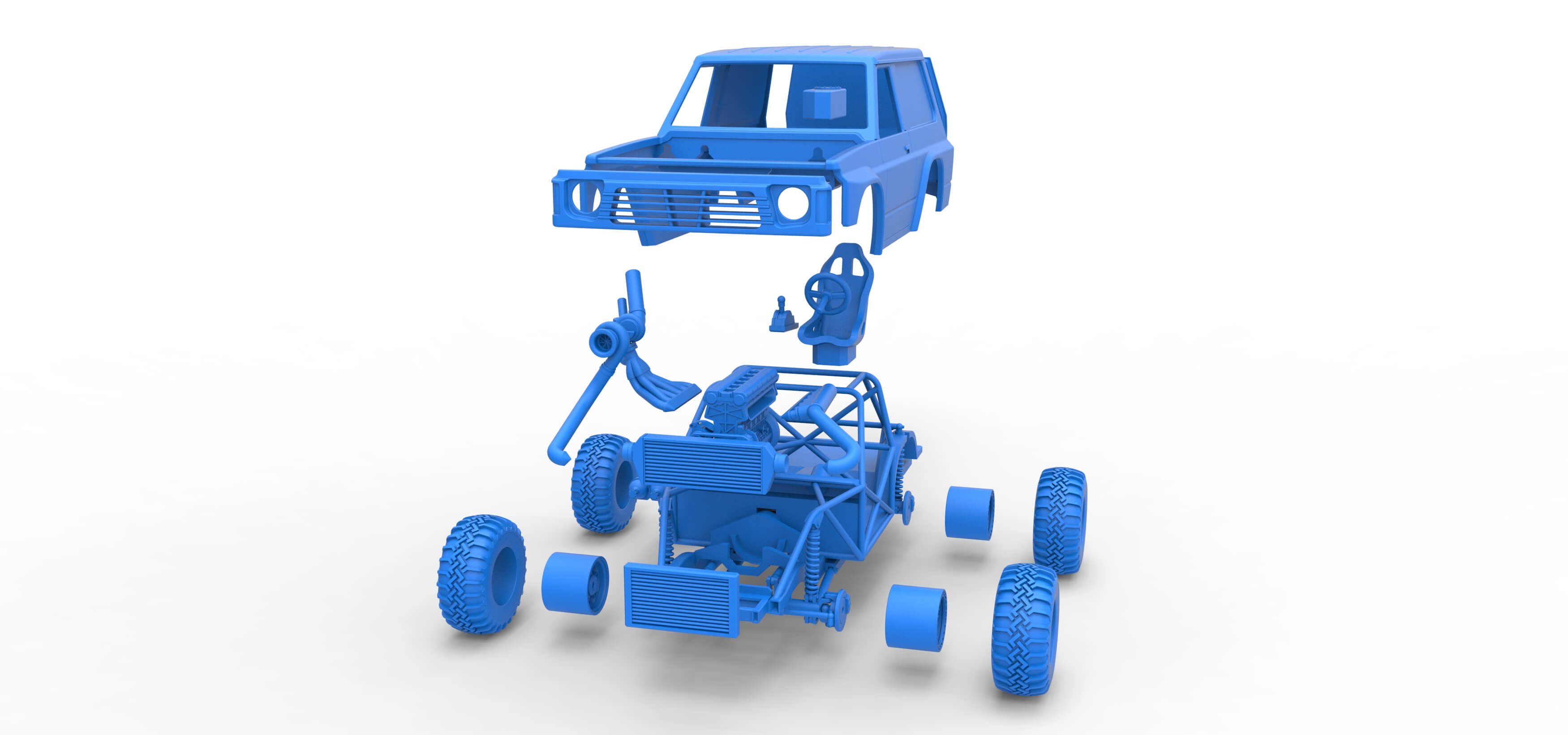 Uphill Sand Racing Dragster Version 2 Scale 1:25 3D Model
