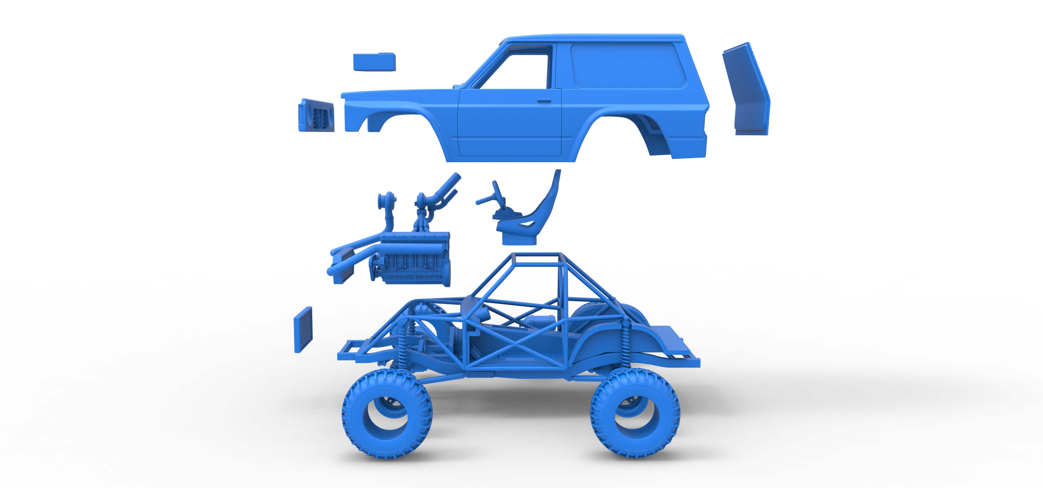 Uphill Sand Racing Dragster Version 2 Scale 1:25 3D Model
