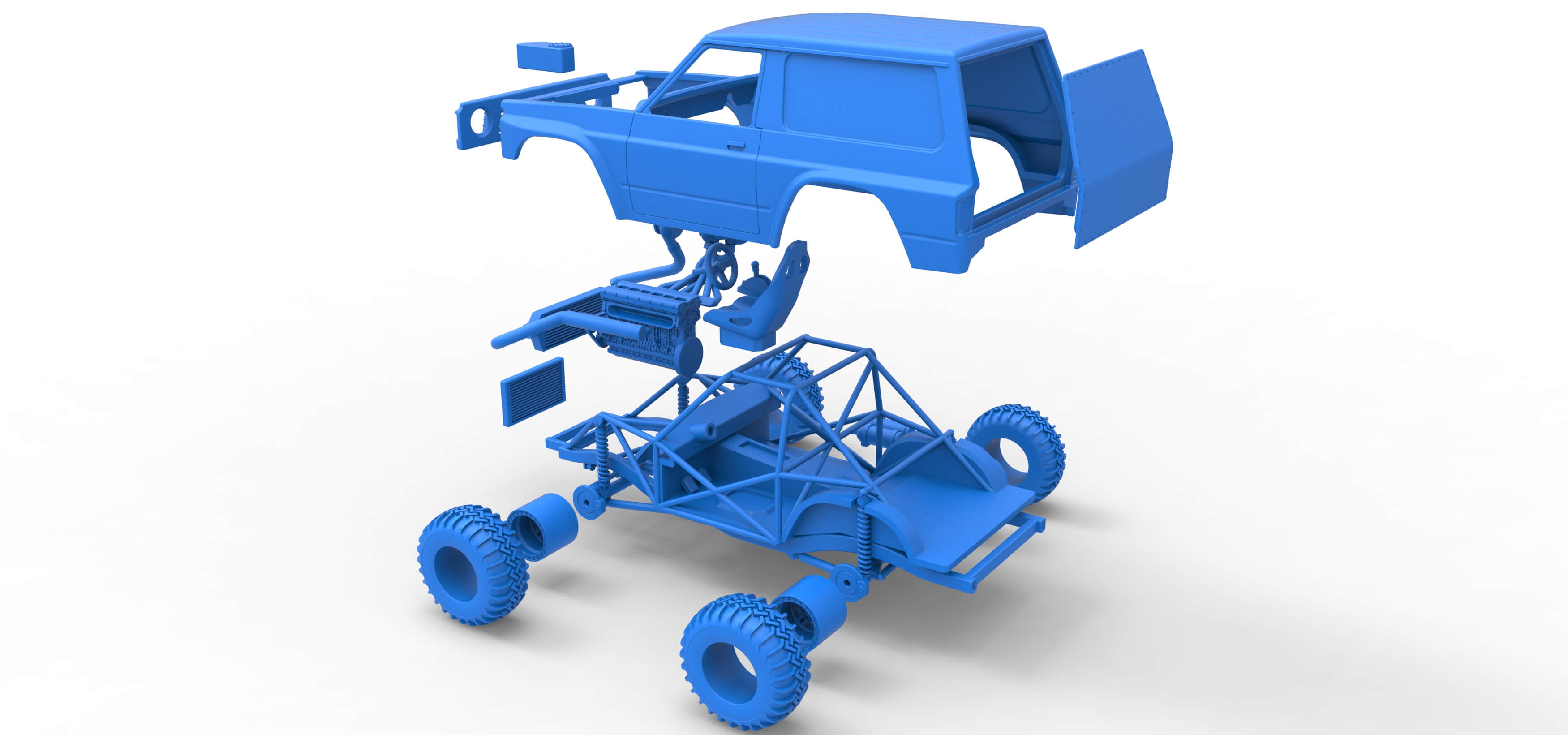Uphill Sand Racing Dragster Version 2 Scale 1:25 3D Model