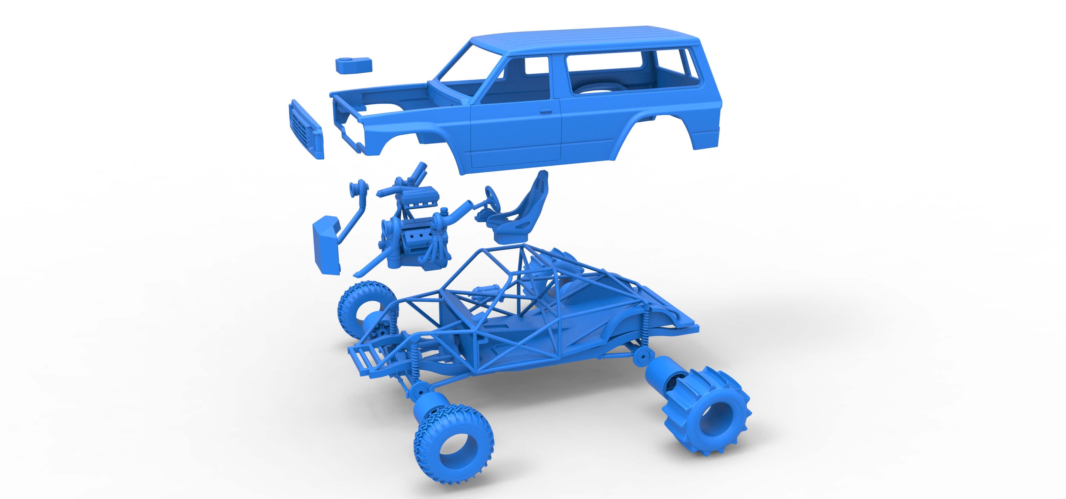 Uphill Sand Racing Dragster Version 3 Scale 1:25 3D Model