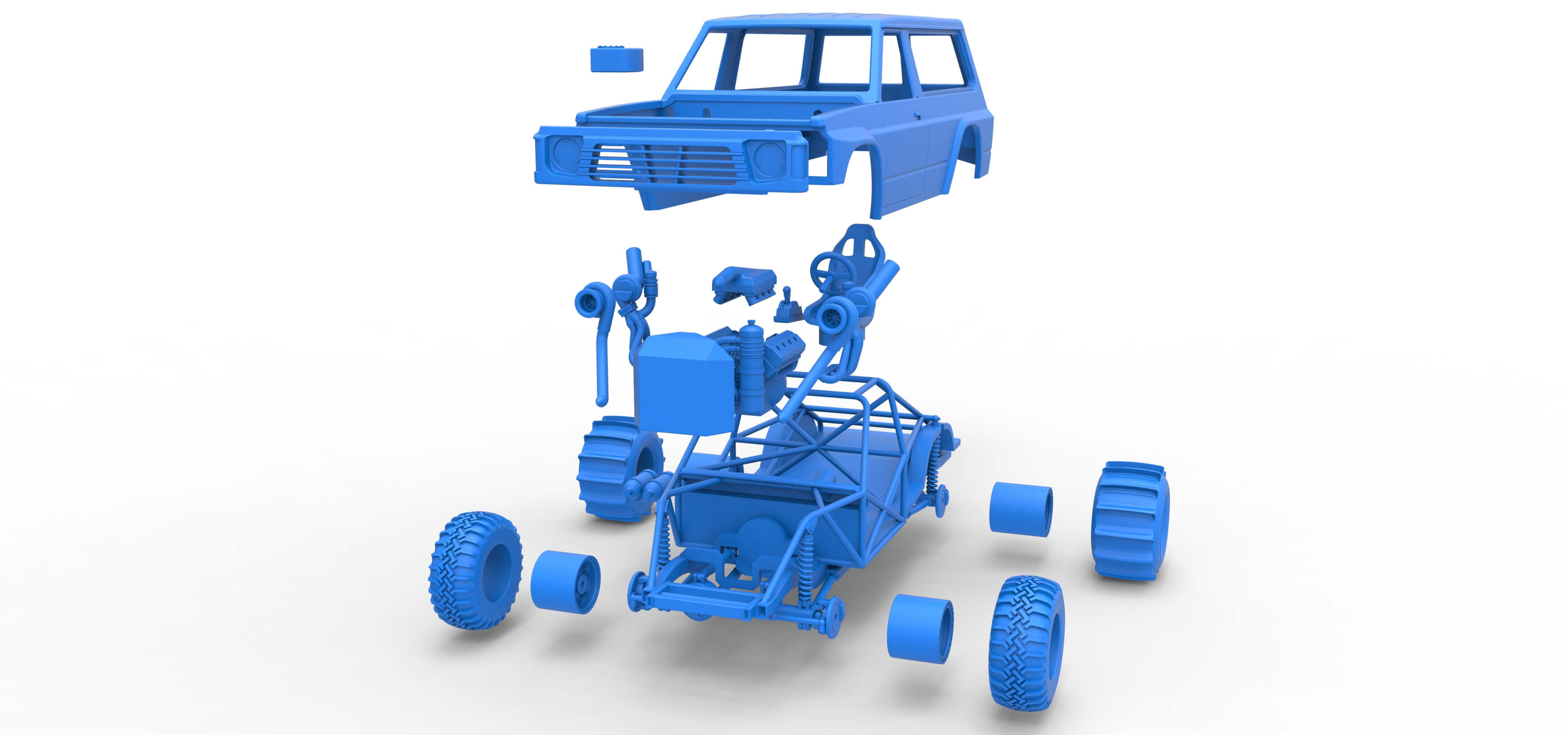 Uphill Sand Racing Dragster Version 3 Scale 1:25 3D Model