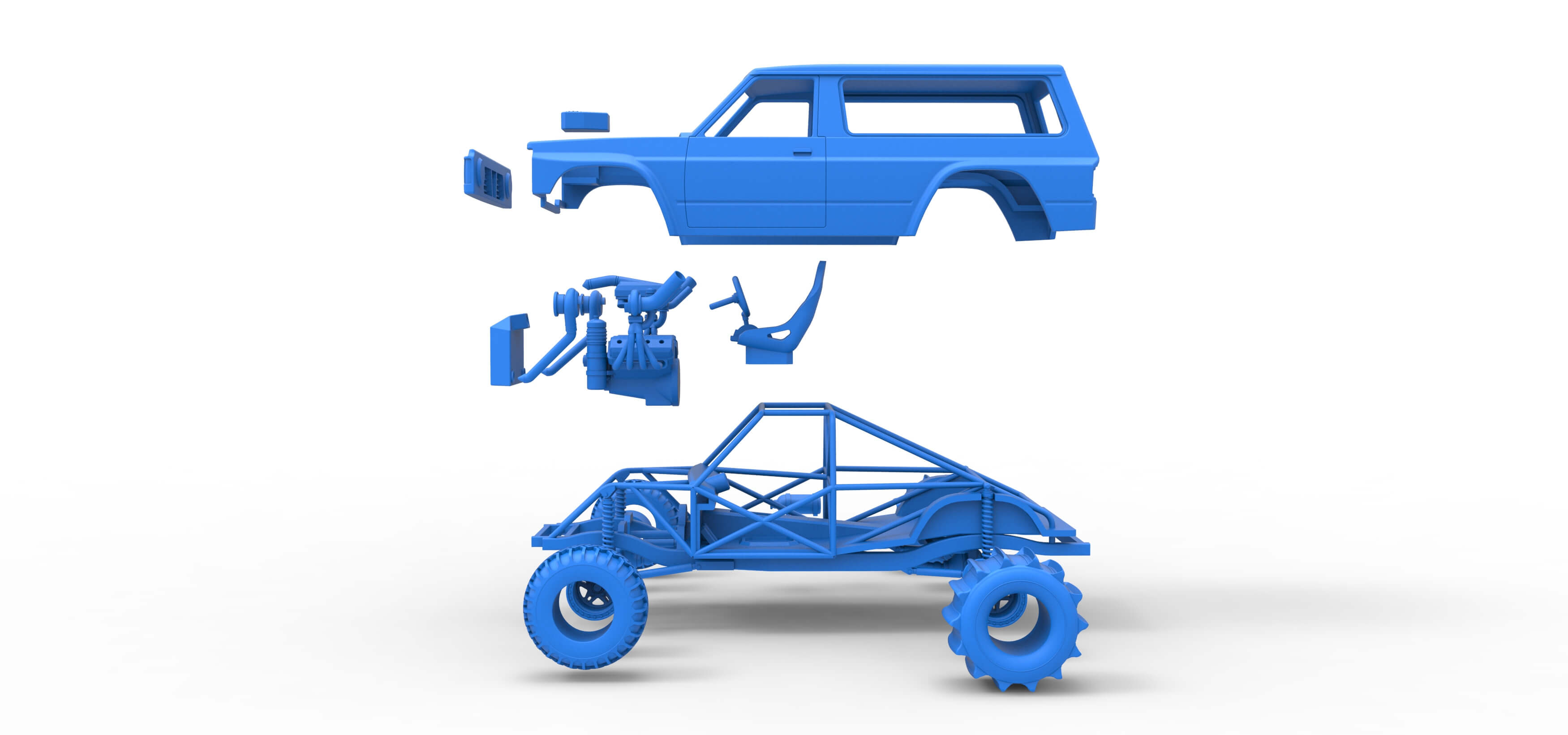 Uphill Sand Racing Dragster Version 3 Scale 1:25 3D Model