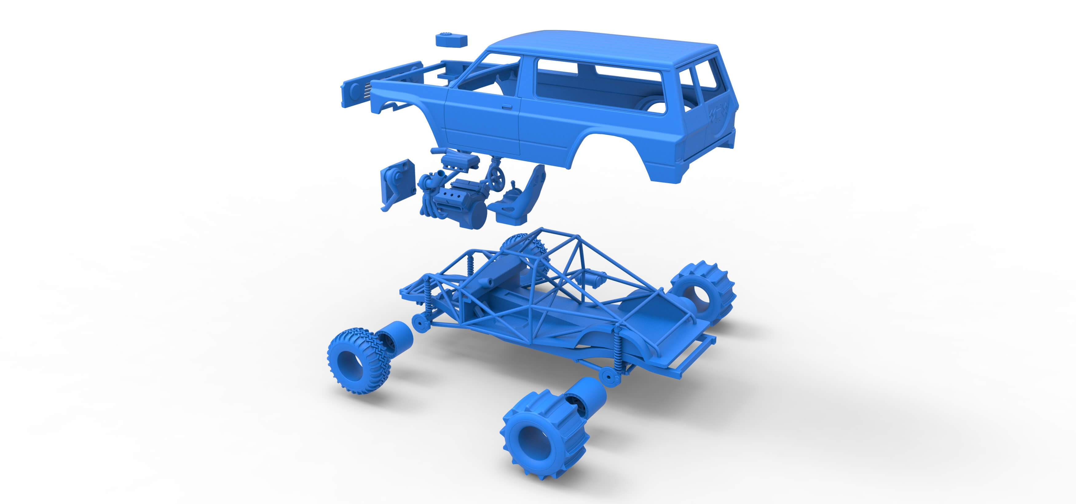 Uphill Sand Racing Dragster Version 3 Scale 1:25 3D Model
