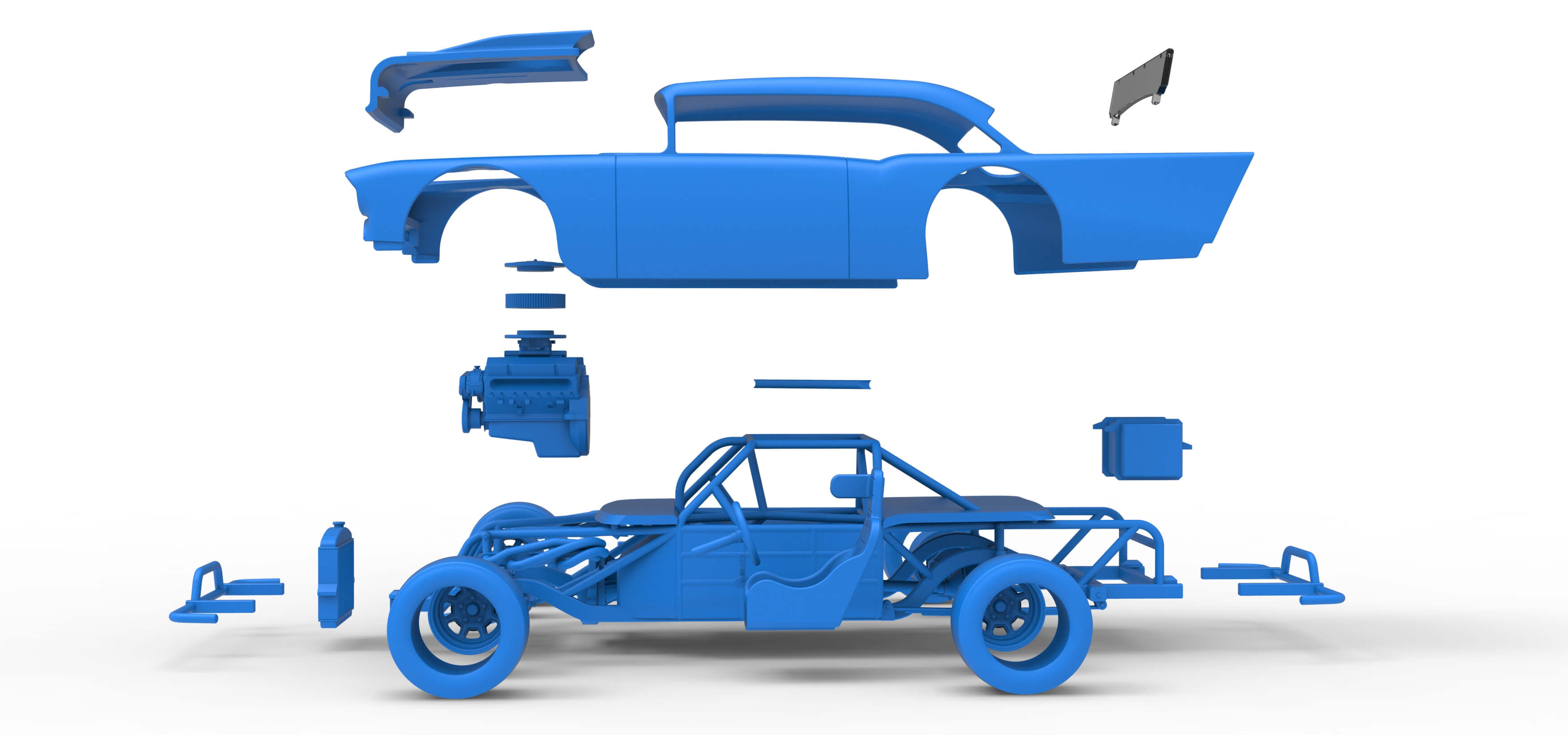 Vintage Asphalt Modified Stock Car V11 Scale 1:25 3D Model