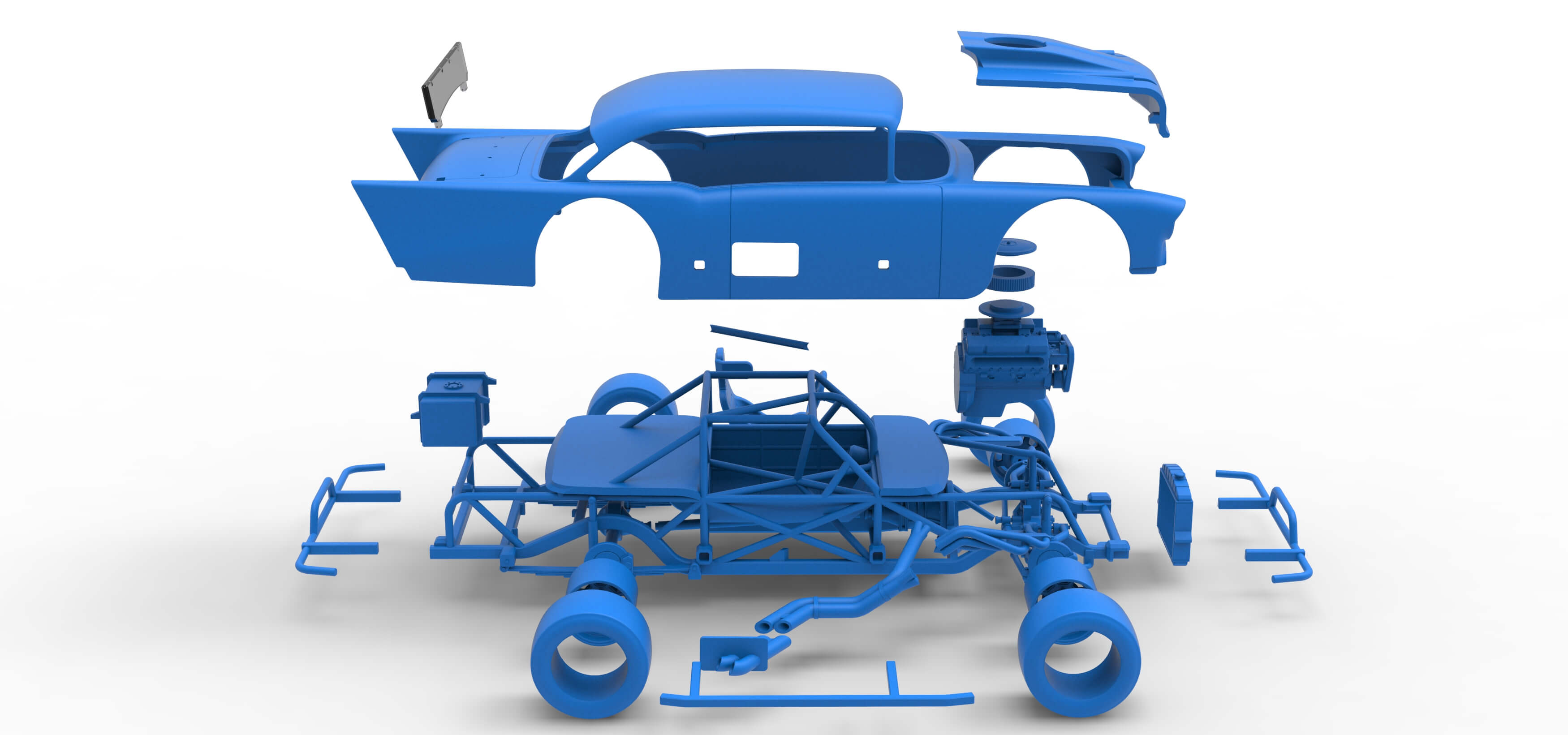 Vintage Asphalt Modified Stock Car V11 Scale 1:25 3D Model