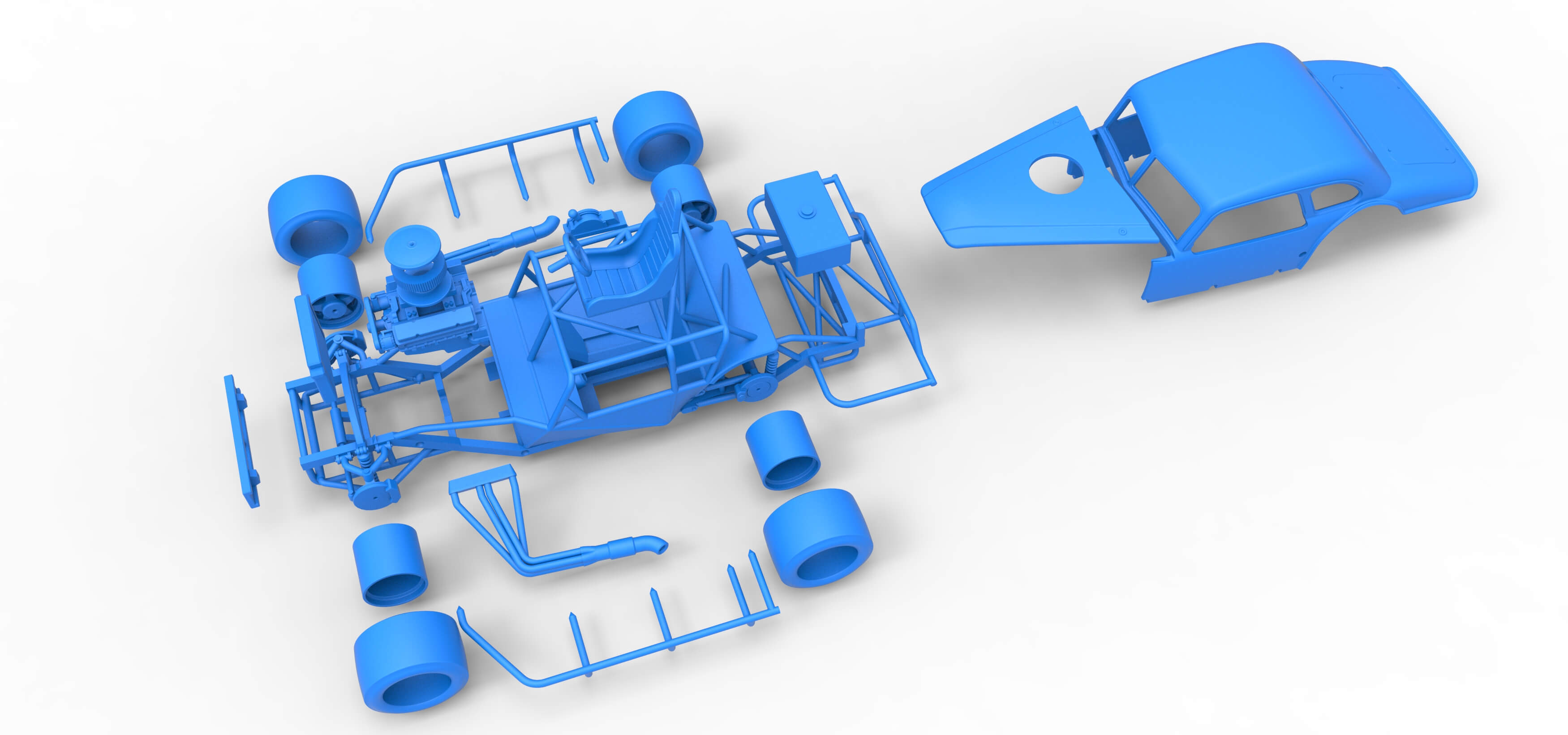 Vintage Asphalt Modified Stock Car V5 Scale 1:25 3D Model