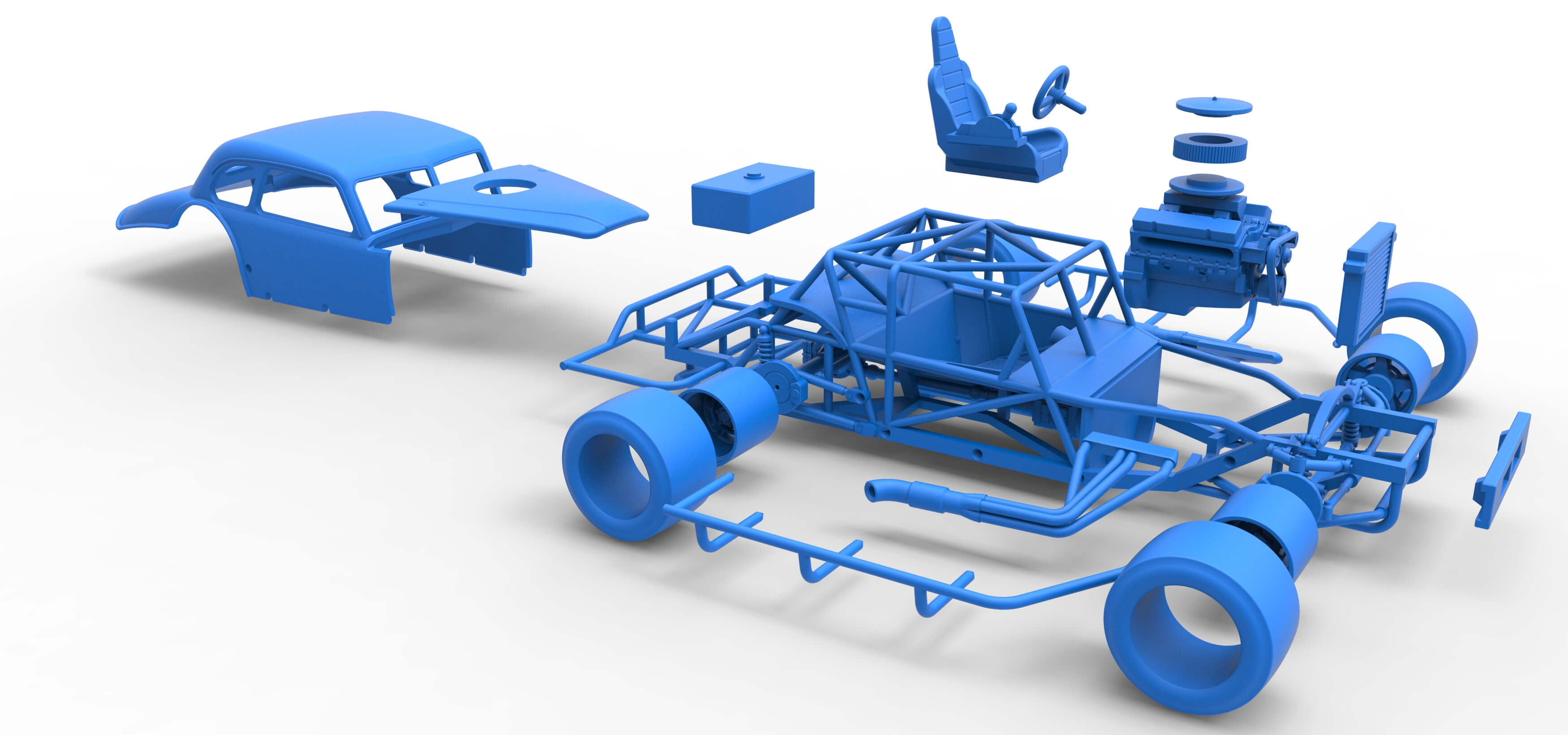 Vintage Asphalt Modified Stock Car V5 Scale 1:25 3D Model