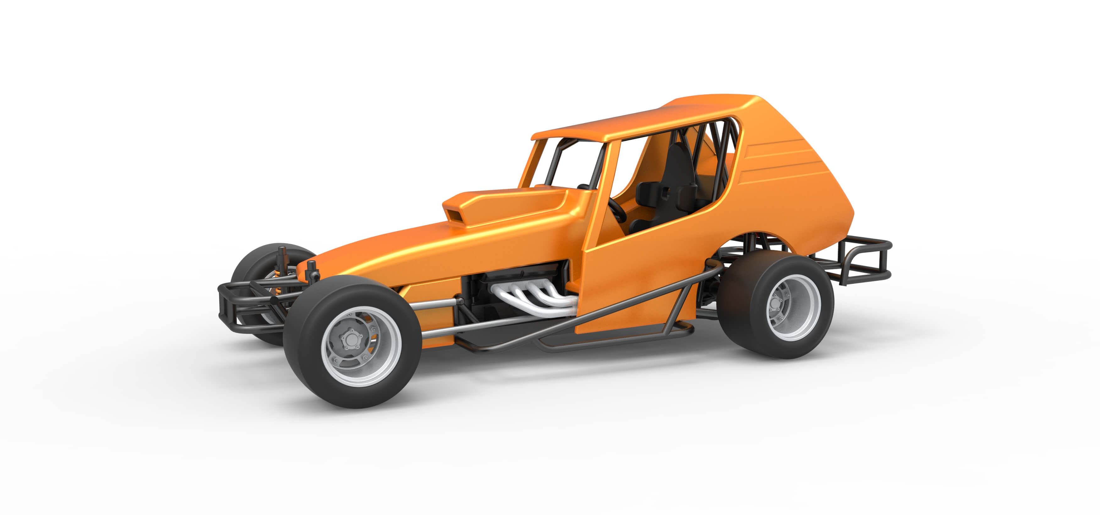 Vintage Asphalt Modified Stock Car V6 Scale 1:25 3D Model