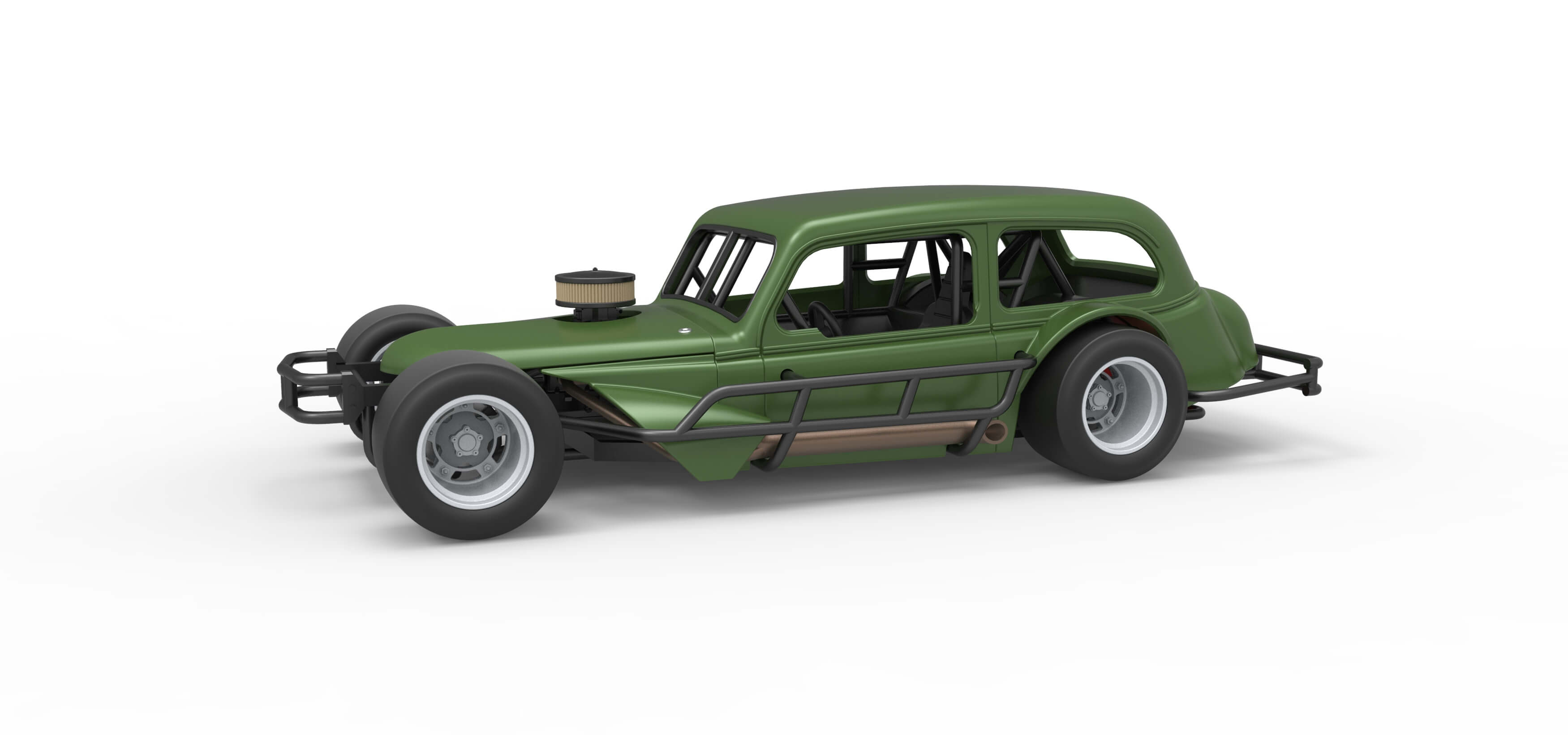 Vintage Asphalt Modified Stock Car V7 Scale 1:25 3D Model Vintage Asphalt Modified Stock Car V7 Scale 1:25 3D Model