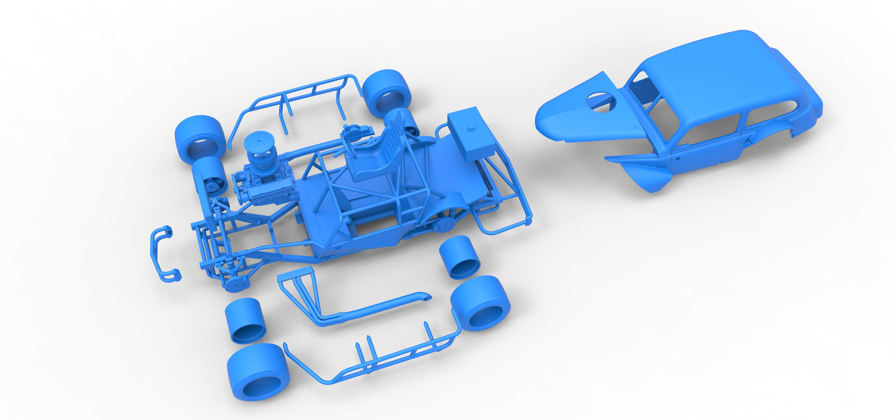 Vintage Asphalt Modified Stock Car V7 Scale 1:25 3D Model