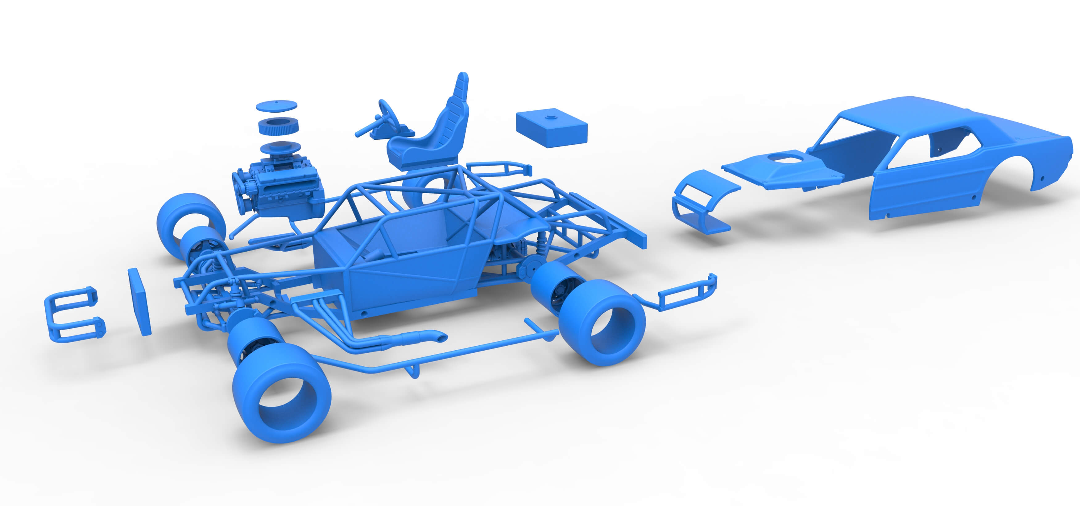 Vintage Asphalt Modified Stock Car V8 Scale 1:25 3D Model