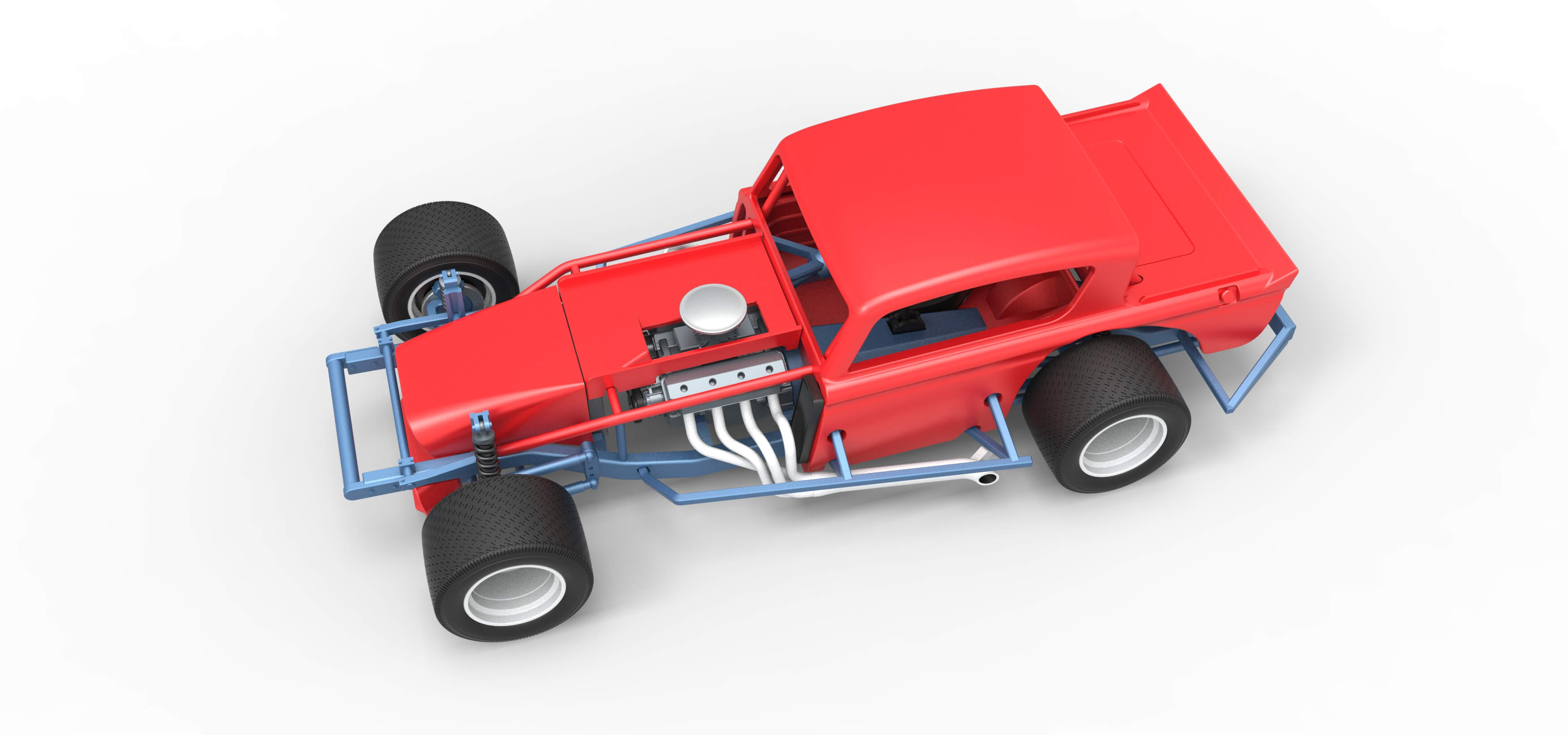 Vintage Asphalt Modified Stock Car V9 Scale 1:25 3D Model