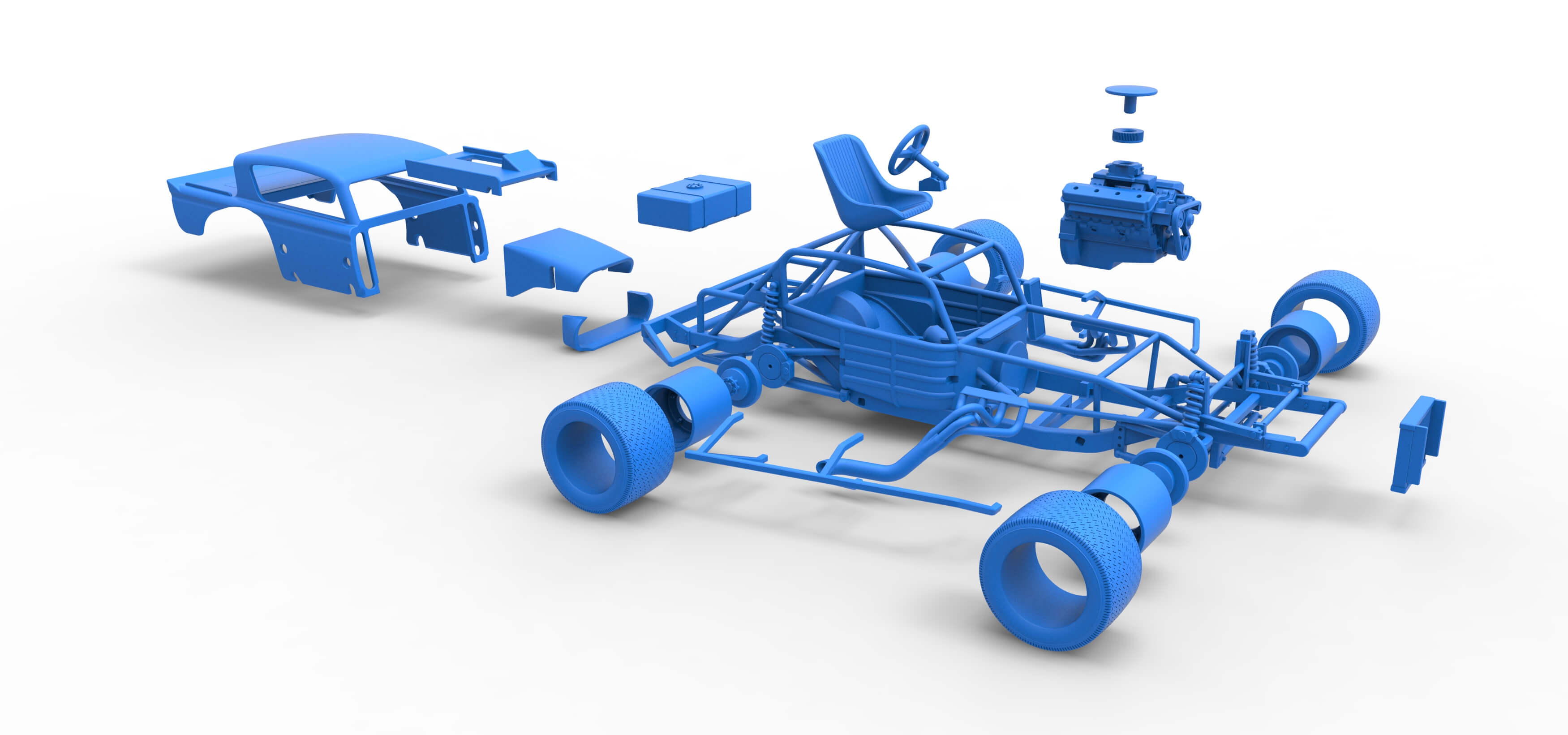 Vintage Asphalt Modified Stock Car V9 Scale 1:25 3D Model