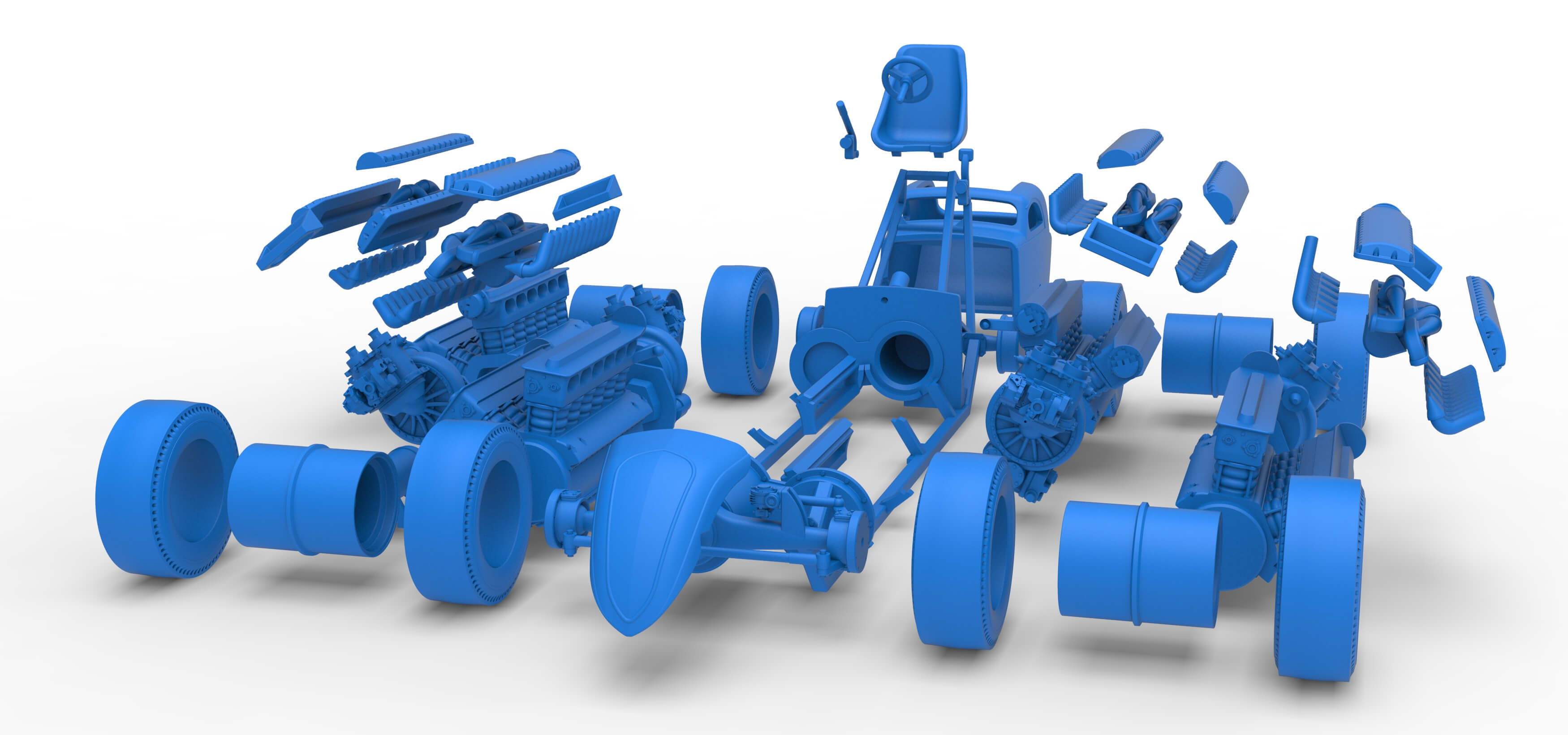 Vintage AWD Dragster Scale 1:25 3D Model