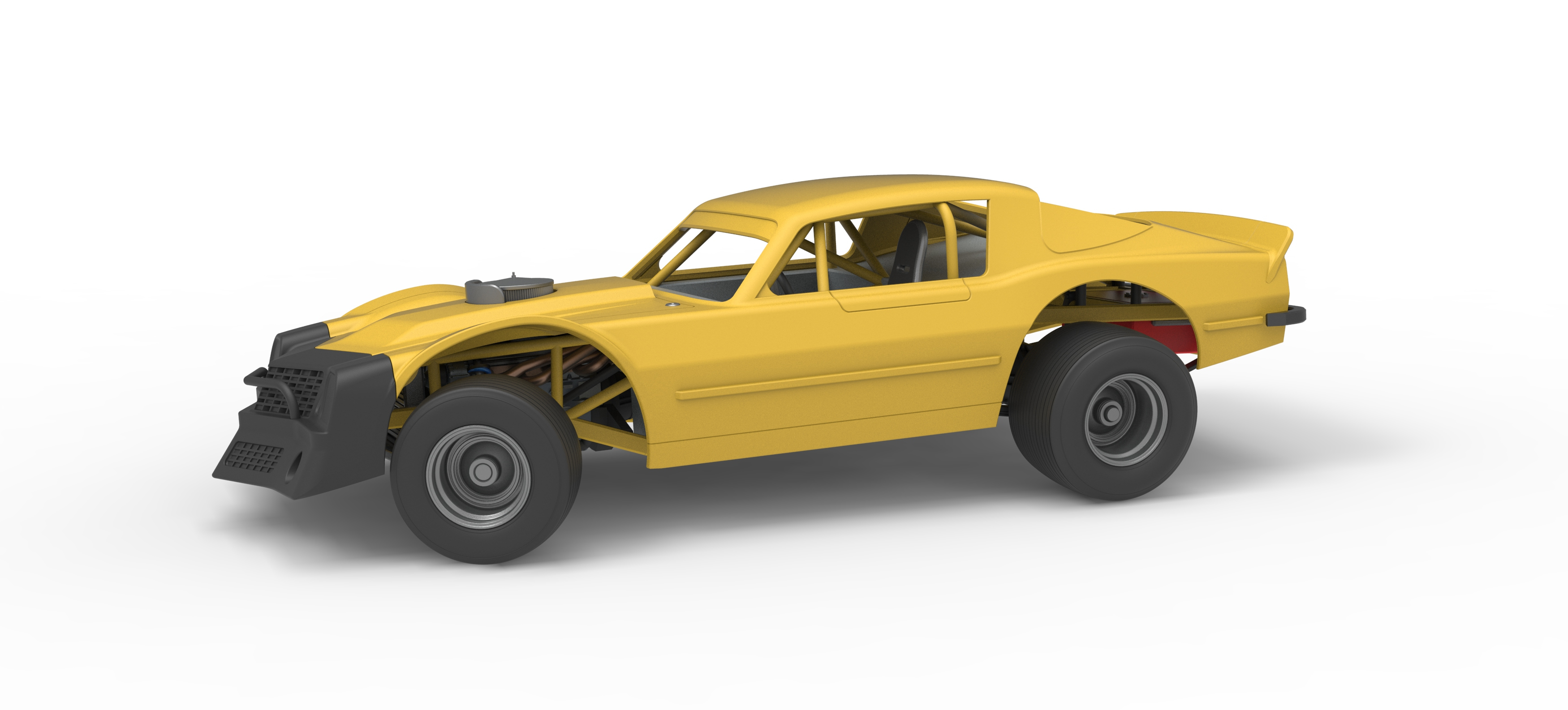 Vintage Dirt Late Model Race Car V2 While Turning Scale 1:25