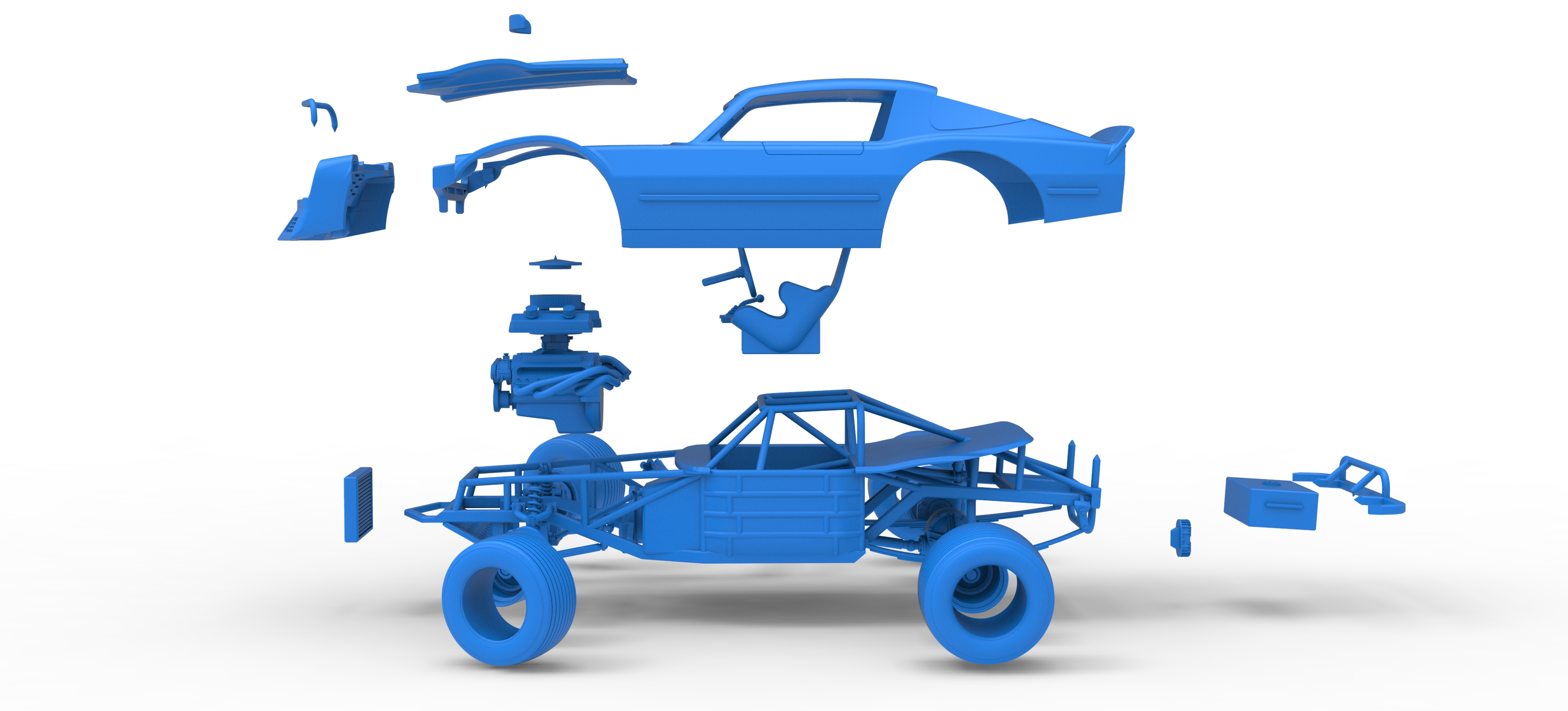 Vintage Dirt Late Model Race Car V2 While Turning Scale 1:25
