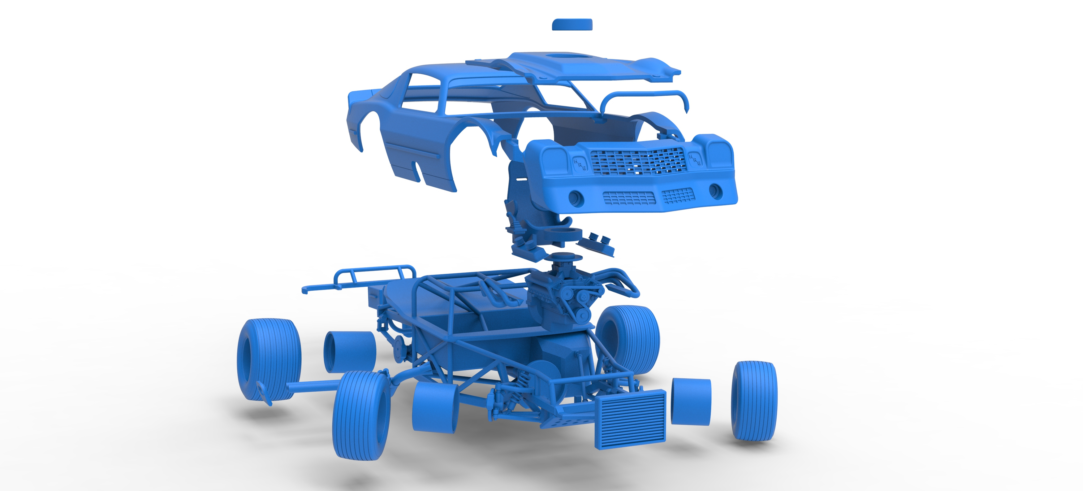 Vintage Dirt Late Model Race Car V2 While Turning Scale 1:25