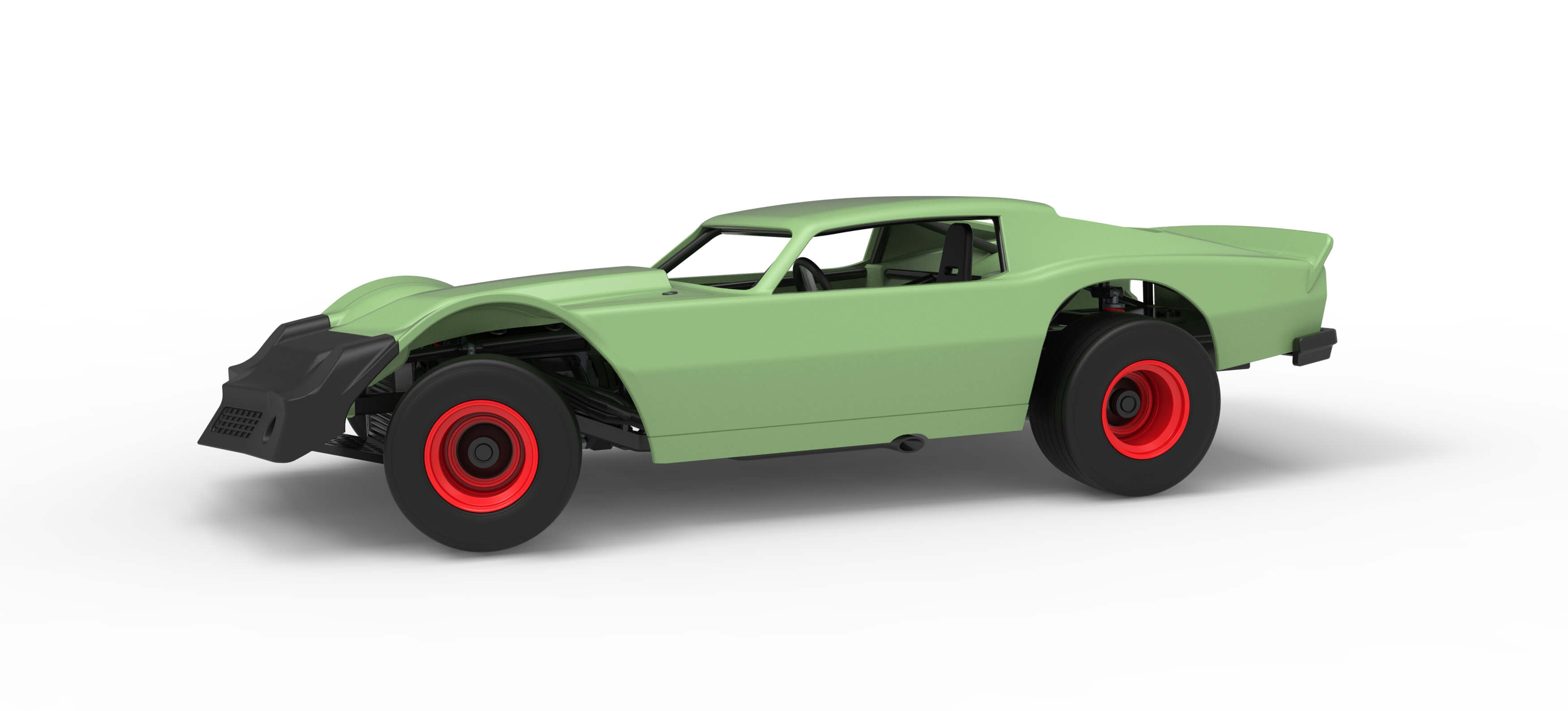 Vintage Dirt Late Model Race Car V3 While Turning Scale 1:25
