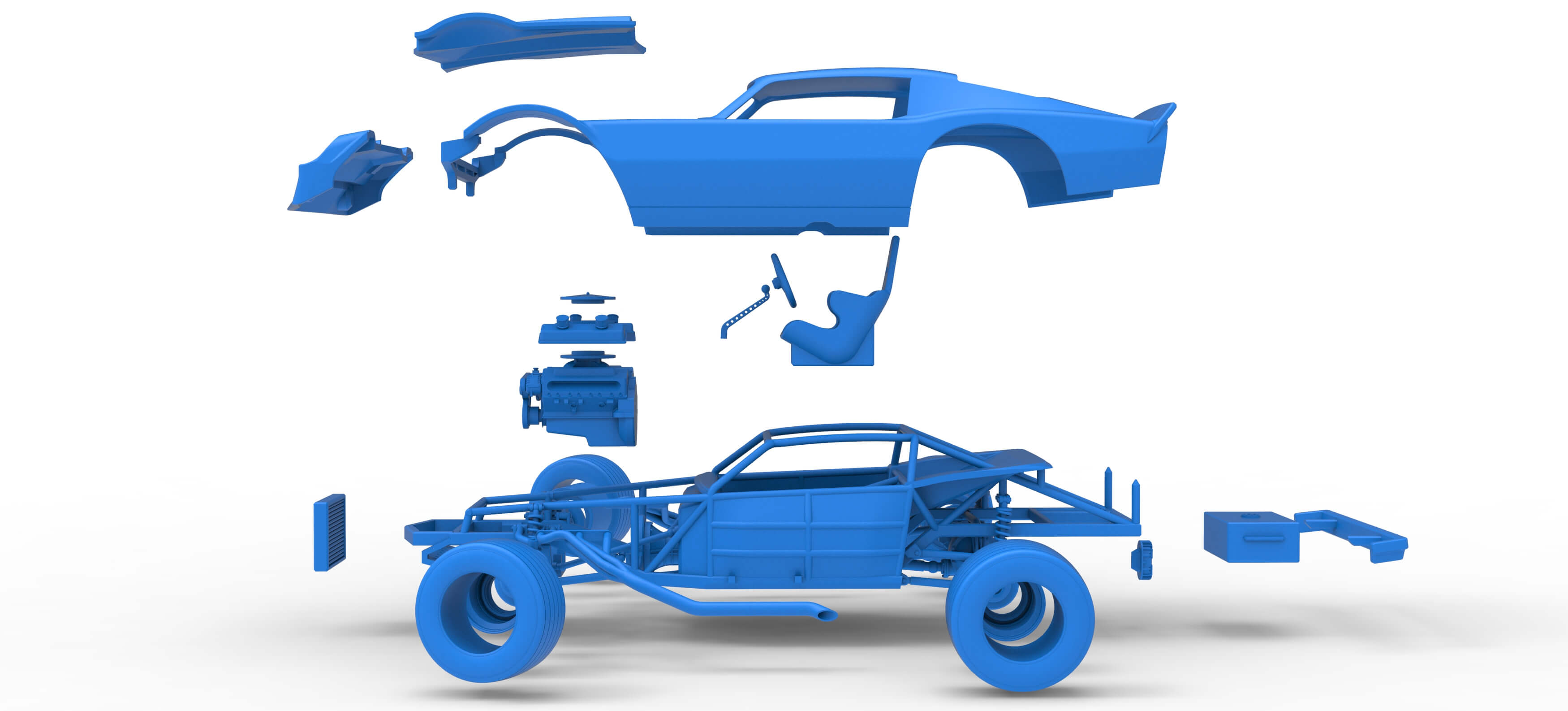 Vintage Dirt Late Model Race Car V3 While Turning Scale 1:25