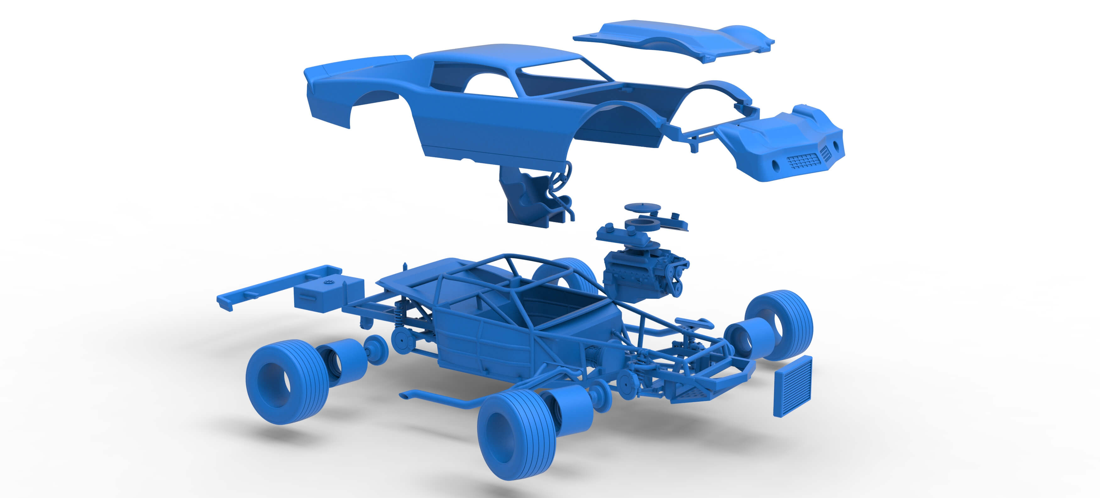 Vintage Dirt Late Model Race Car V3 While Turning Scale 1:25