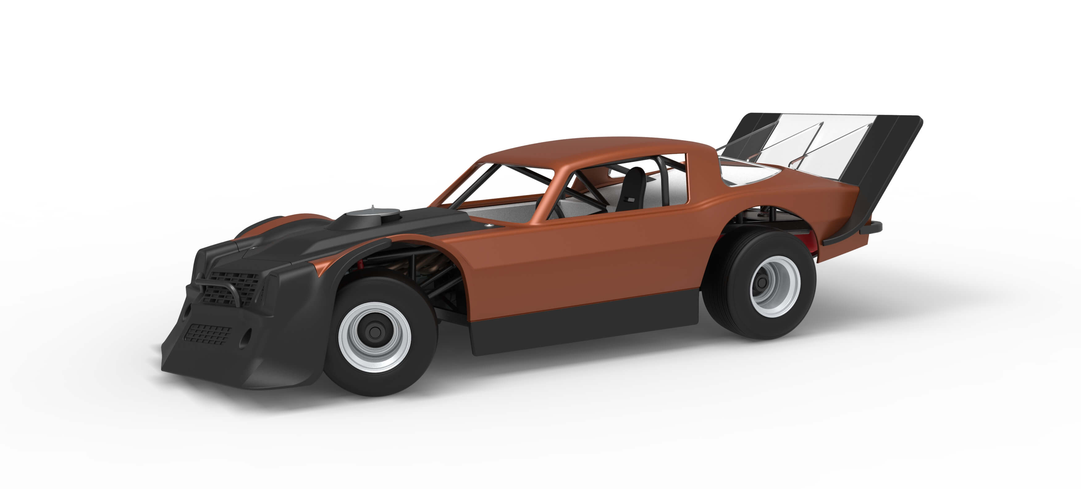 Vintage Dirt Late Model Race Car V4 while Turning Scale 1:25