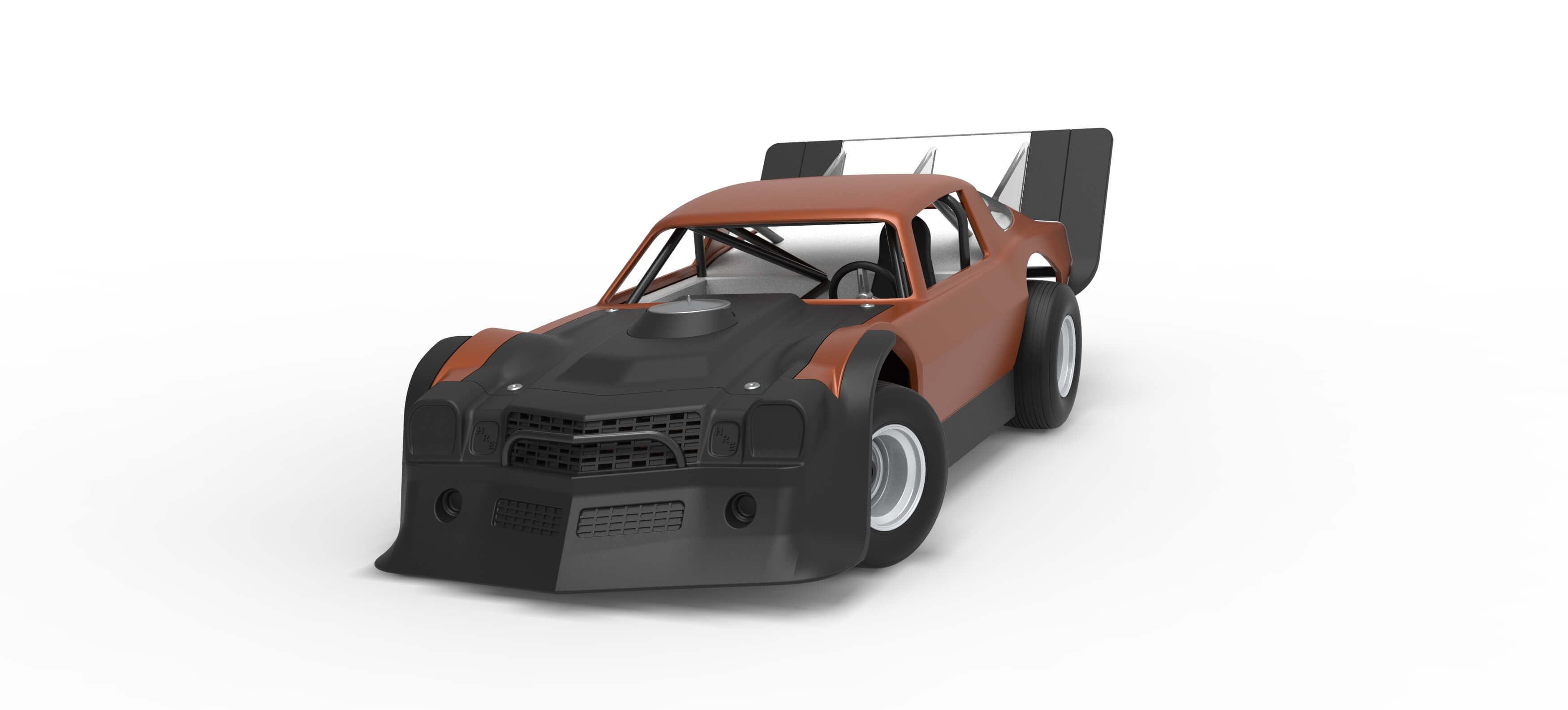 Vintage Dirt Late Model Race Car V4 while Turning Scale 1:25