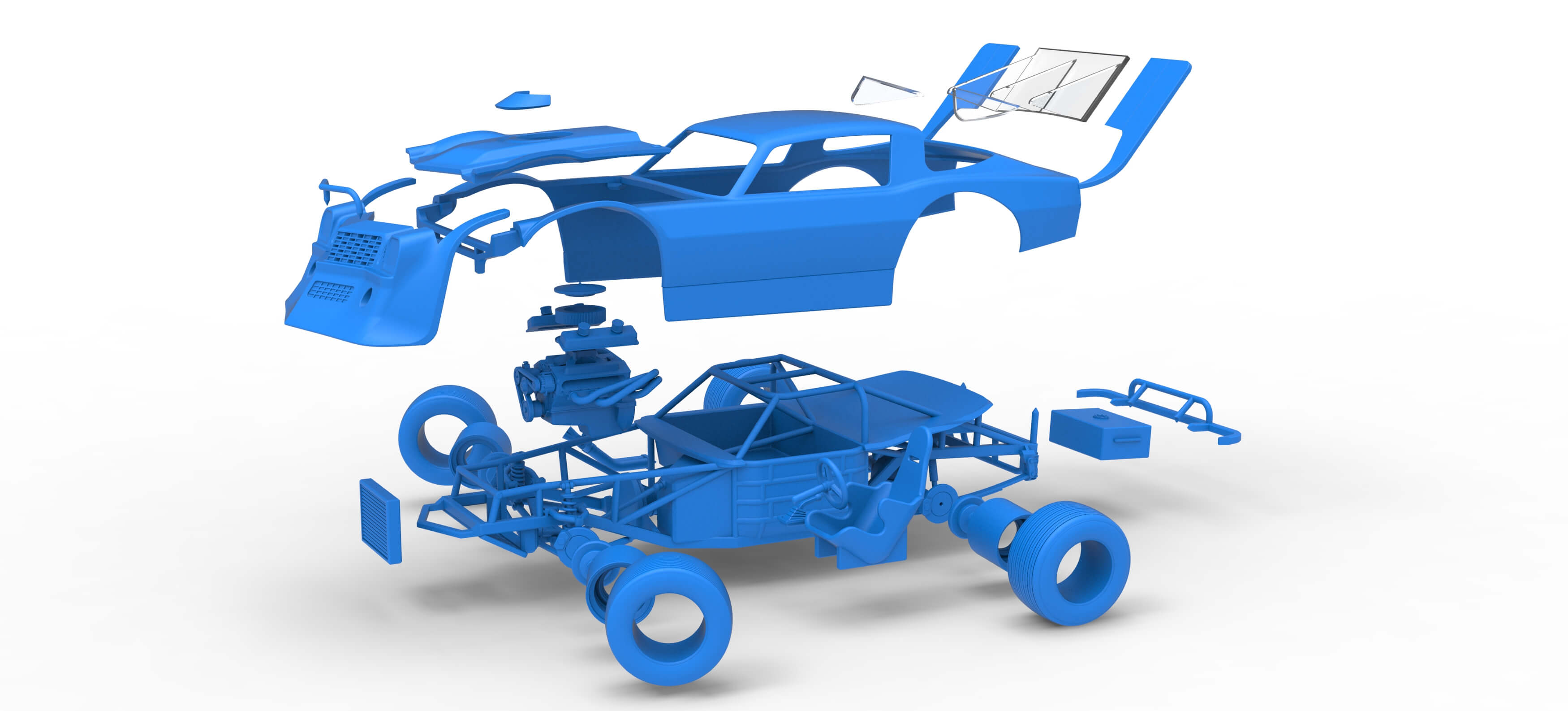 Vintage Dirt Late Model Race Car V4 while Turning Scale 1:25
