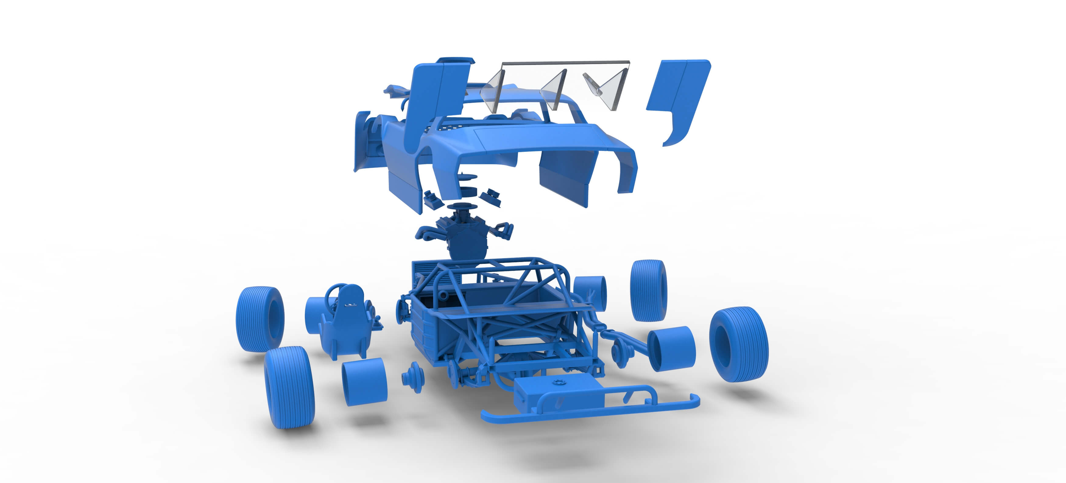 Vintage Dirt Late Model Race Car V4 while Turning Scale 1:25