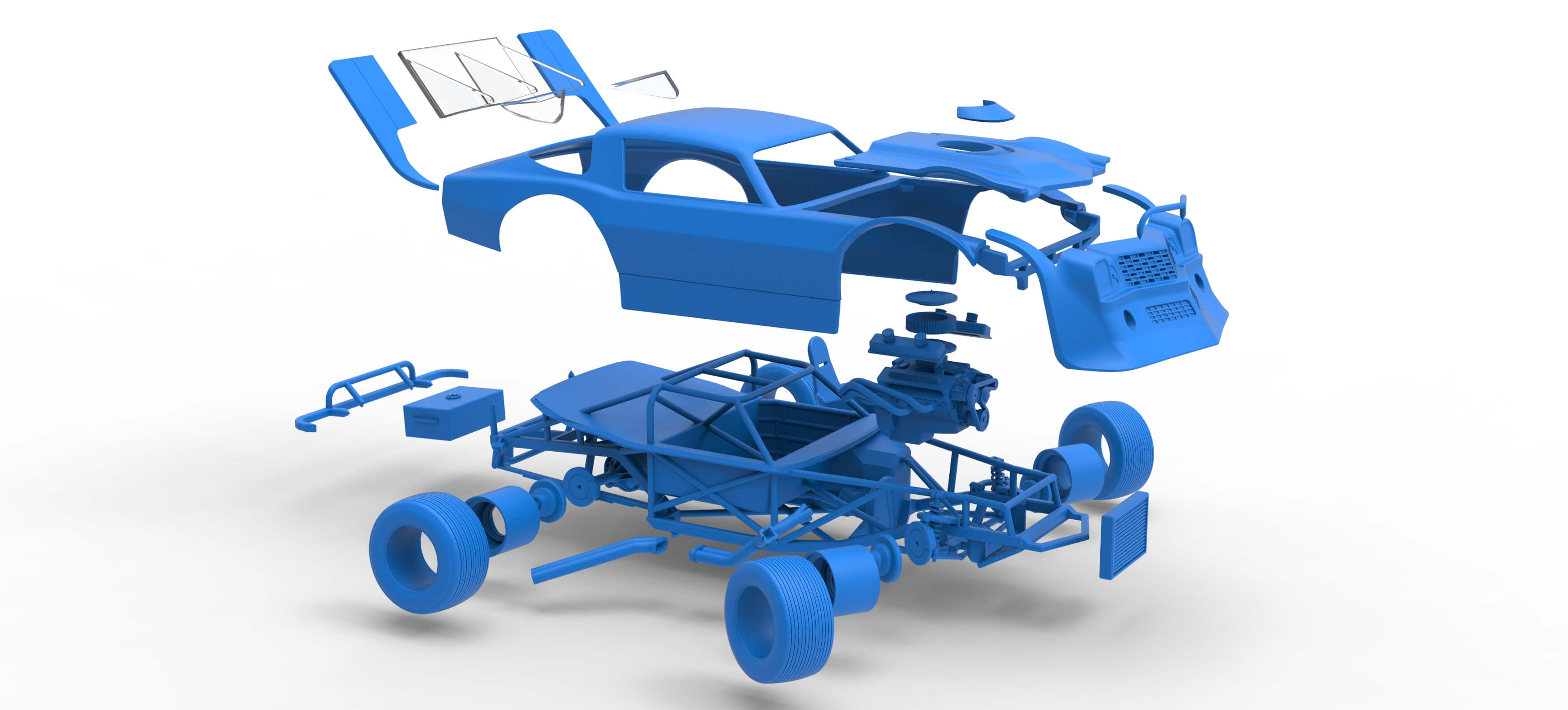 Vintage Dirt Late Model Race Car V4 while Turning Scale 1:25