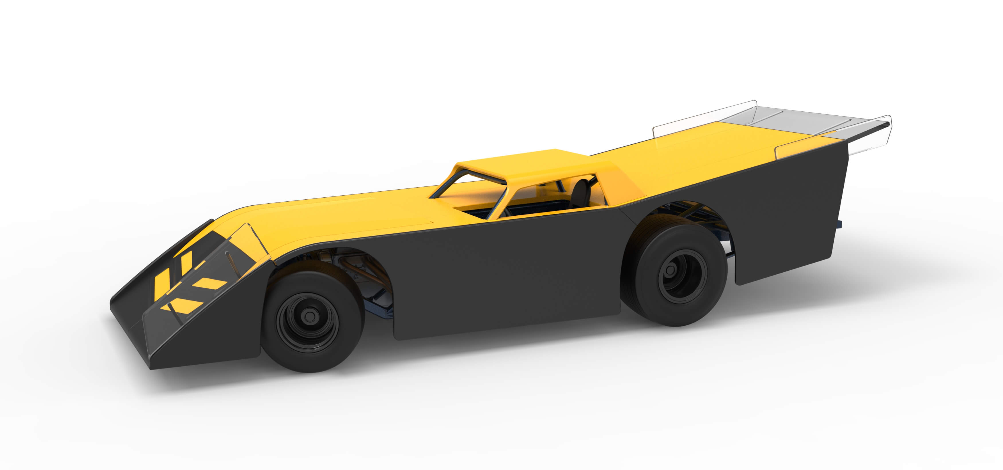 Vintage Dirt Late Model Race Car V5 While Turning Scale 1:25