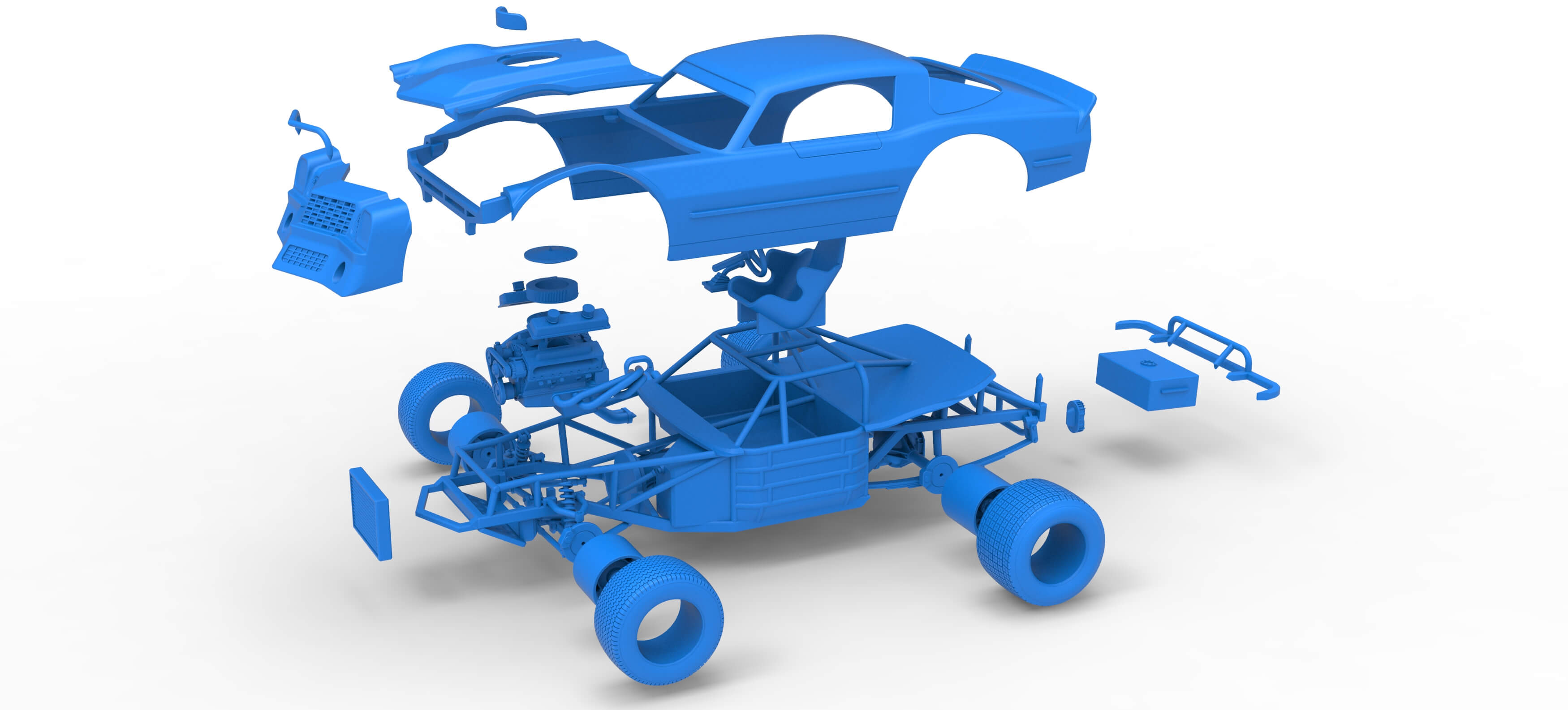 Vintage Dirt Late Model Race Car Version 2 Scale 1:25