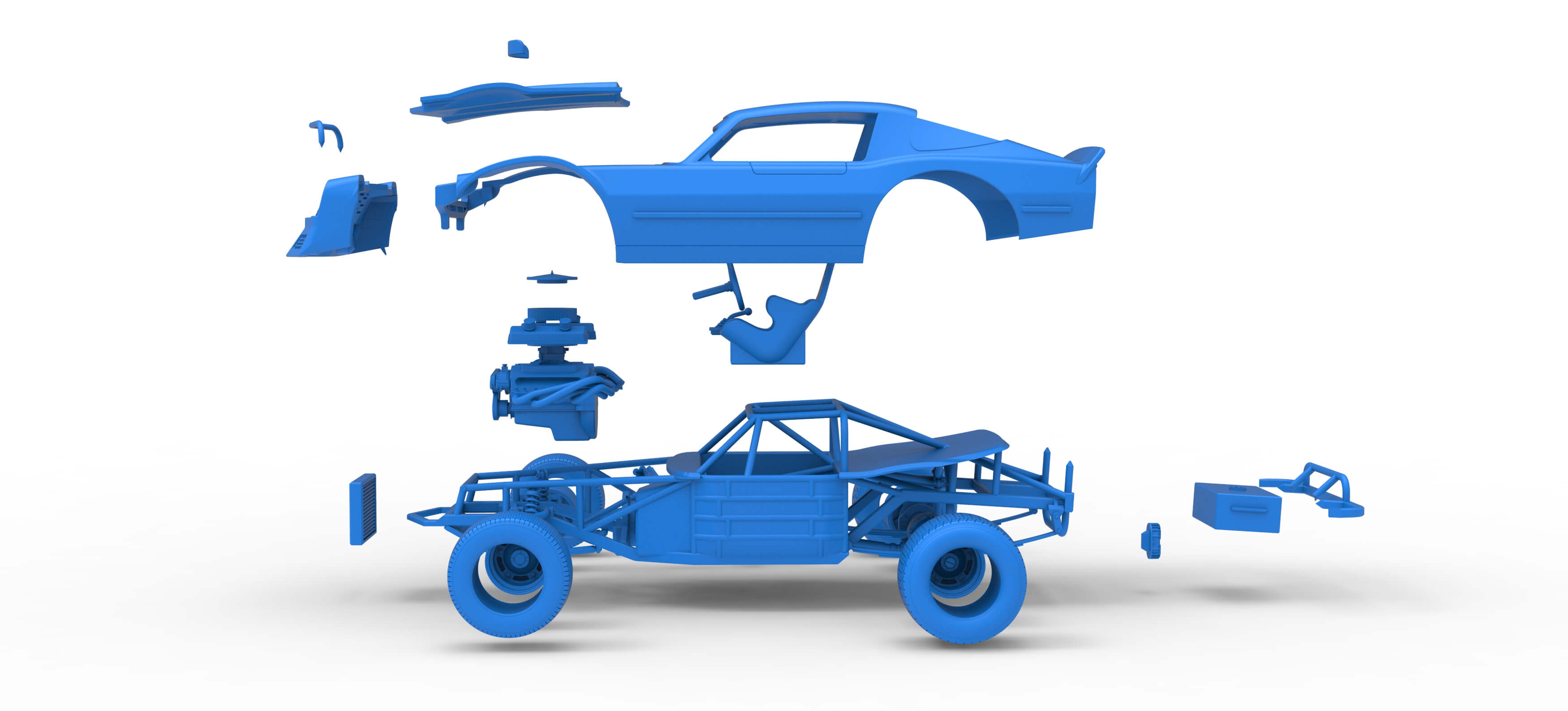 Vintage Dirt Late Model Race Car Version 2 Scale 1:25