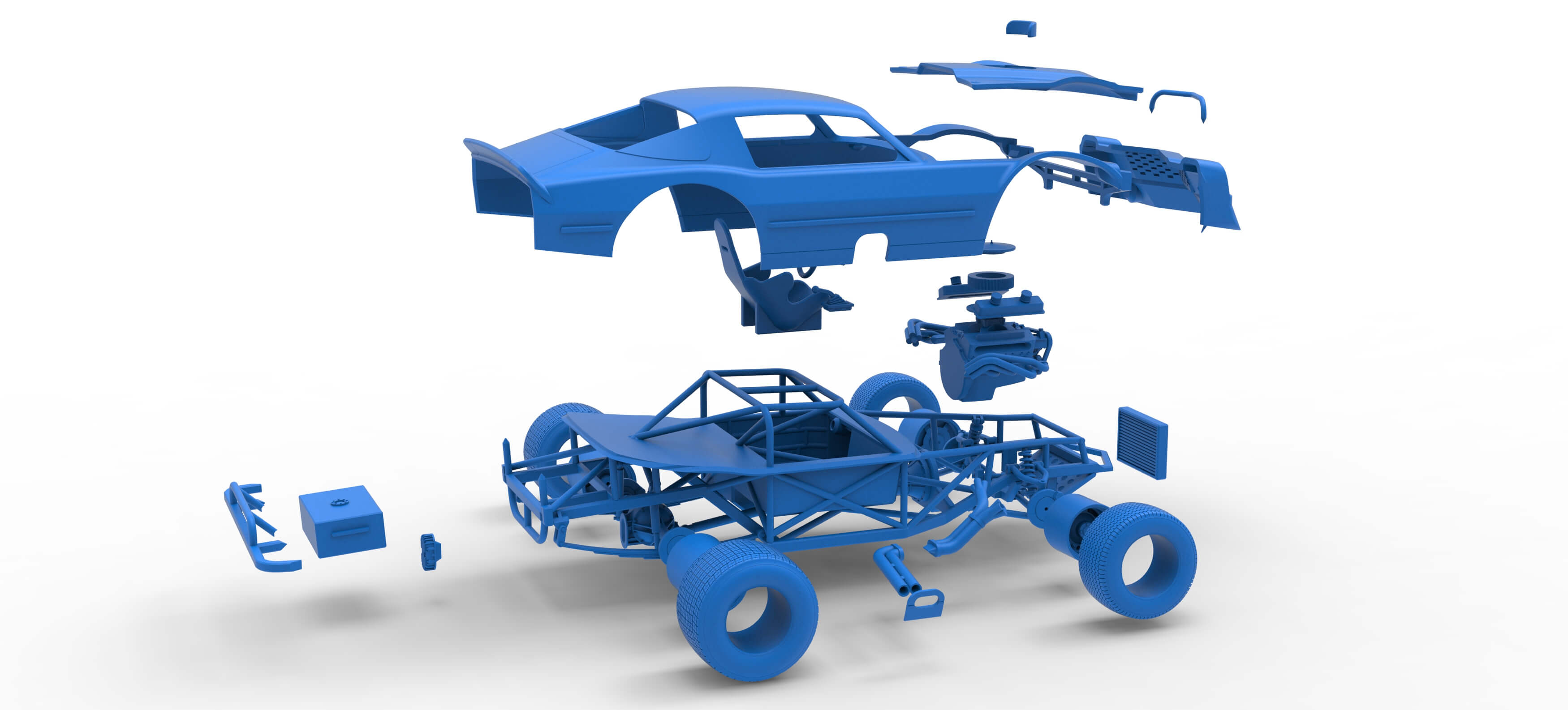 Vintage Dirt Late Model Race Car Version 2 Scale 1:25