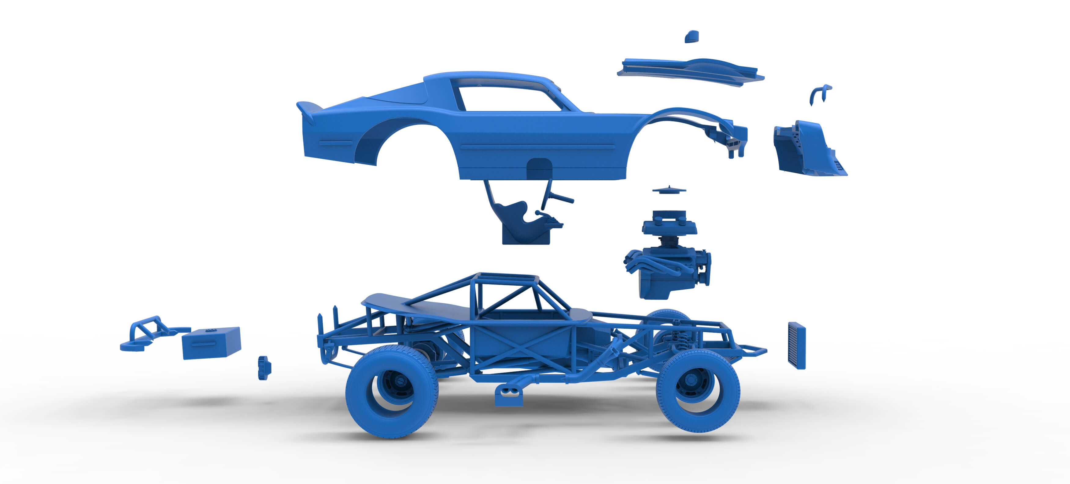Vintage Dirt Late Model Race Car Version 2 Scale 1:25