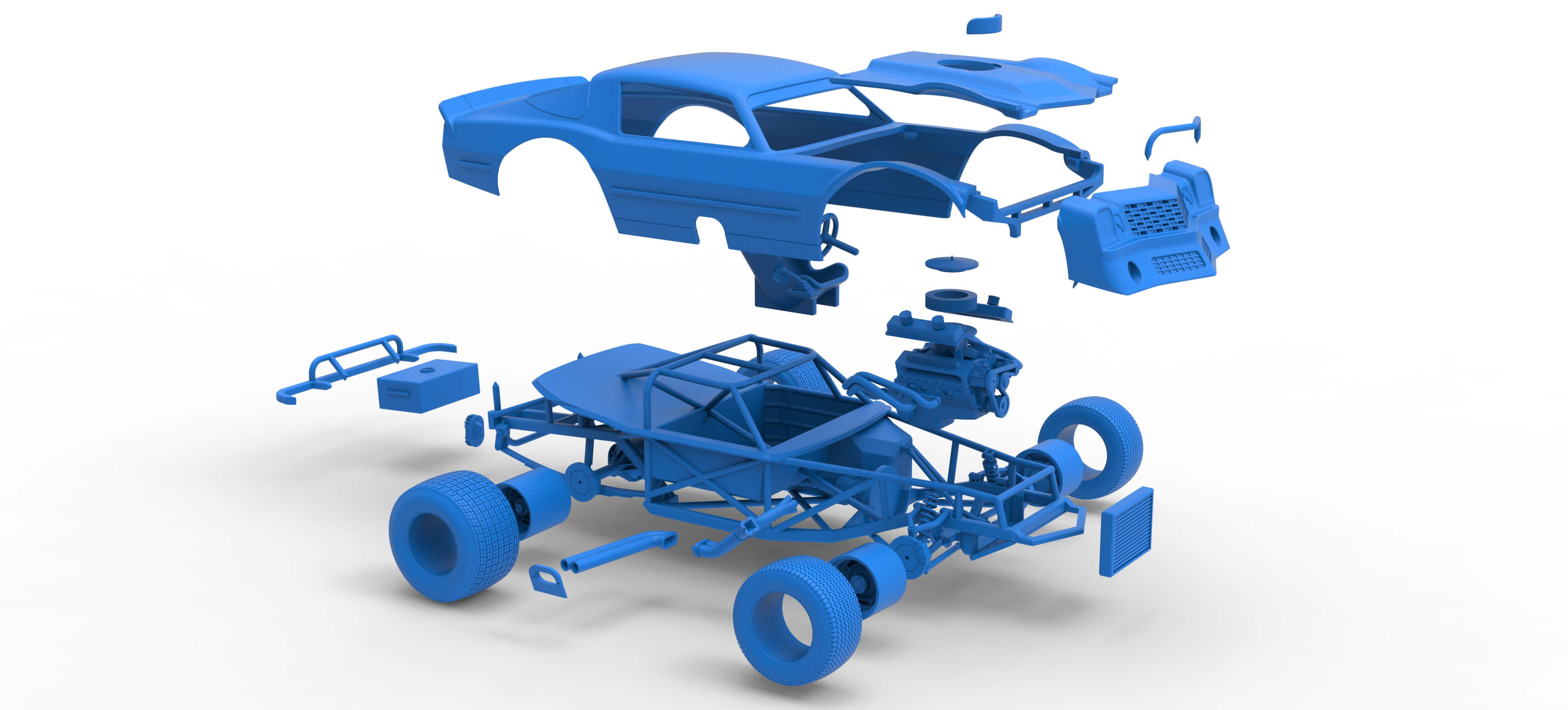 Vintage Dirt Late Model Race Car Version 2 Scale 1:25
