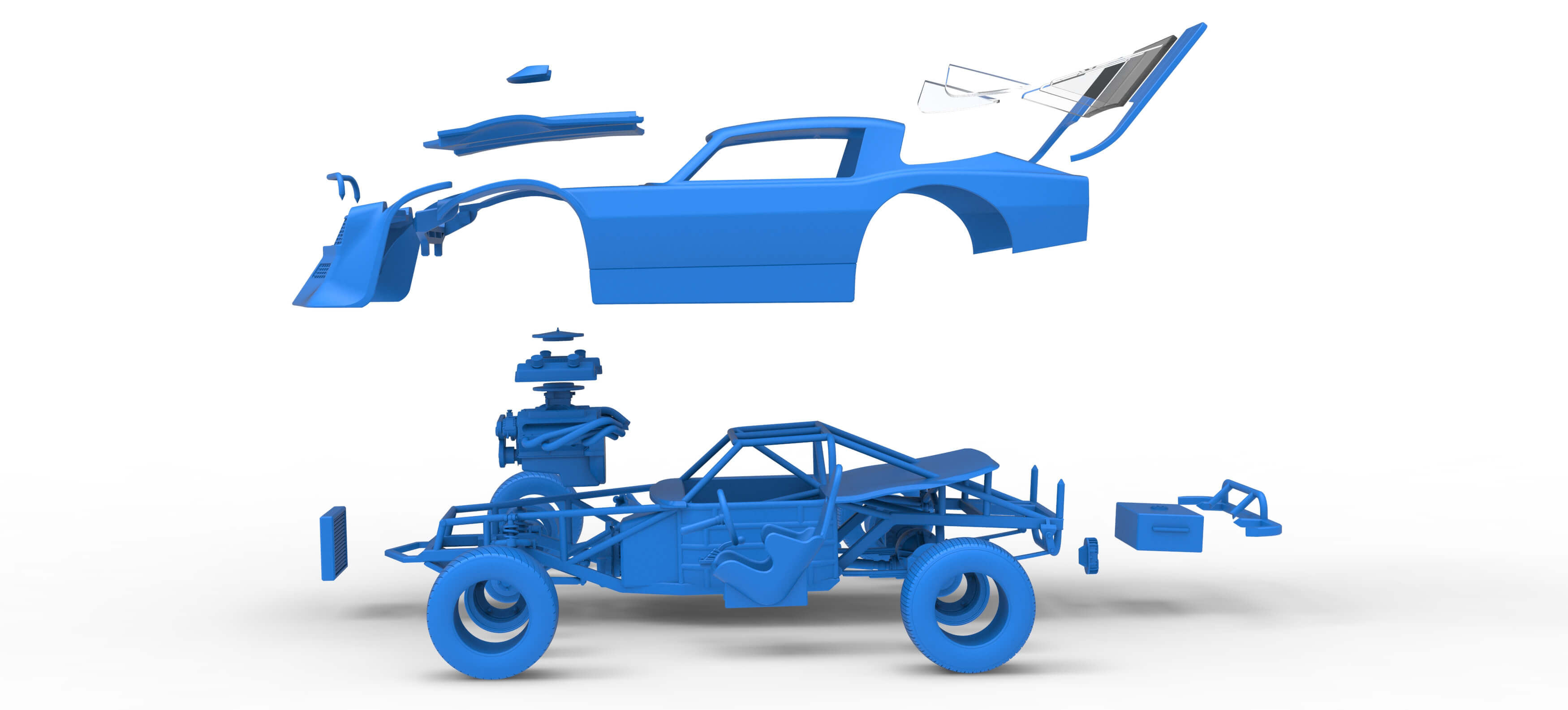 Vintage Dirt Late Model Race Car Version 4 Scale 1:25