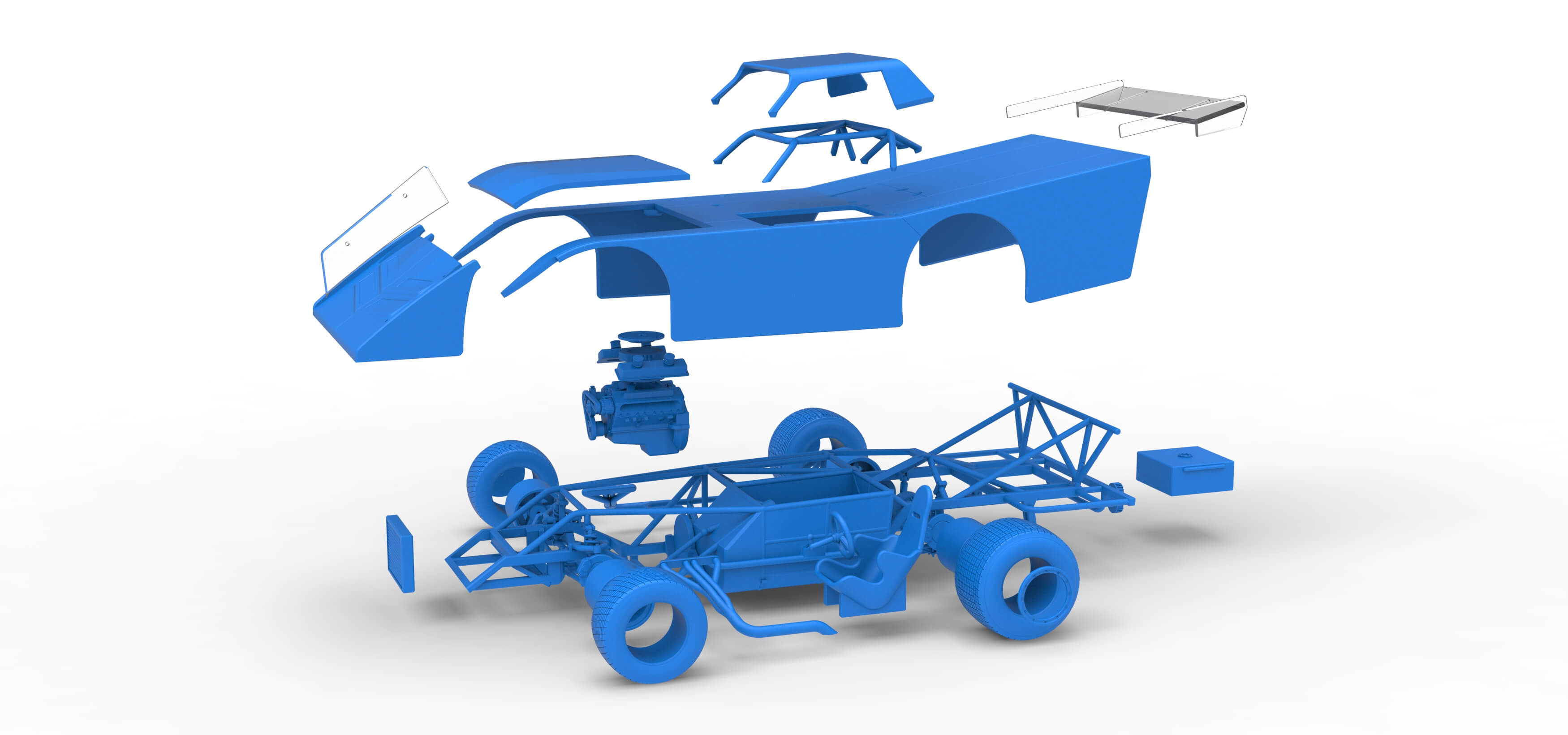 Vintage Dirt Late Model Race Car Version 5 Scale 1:25
