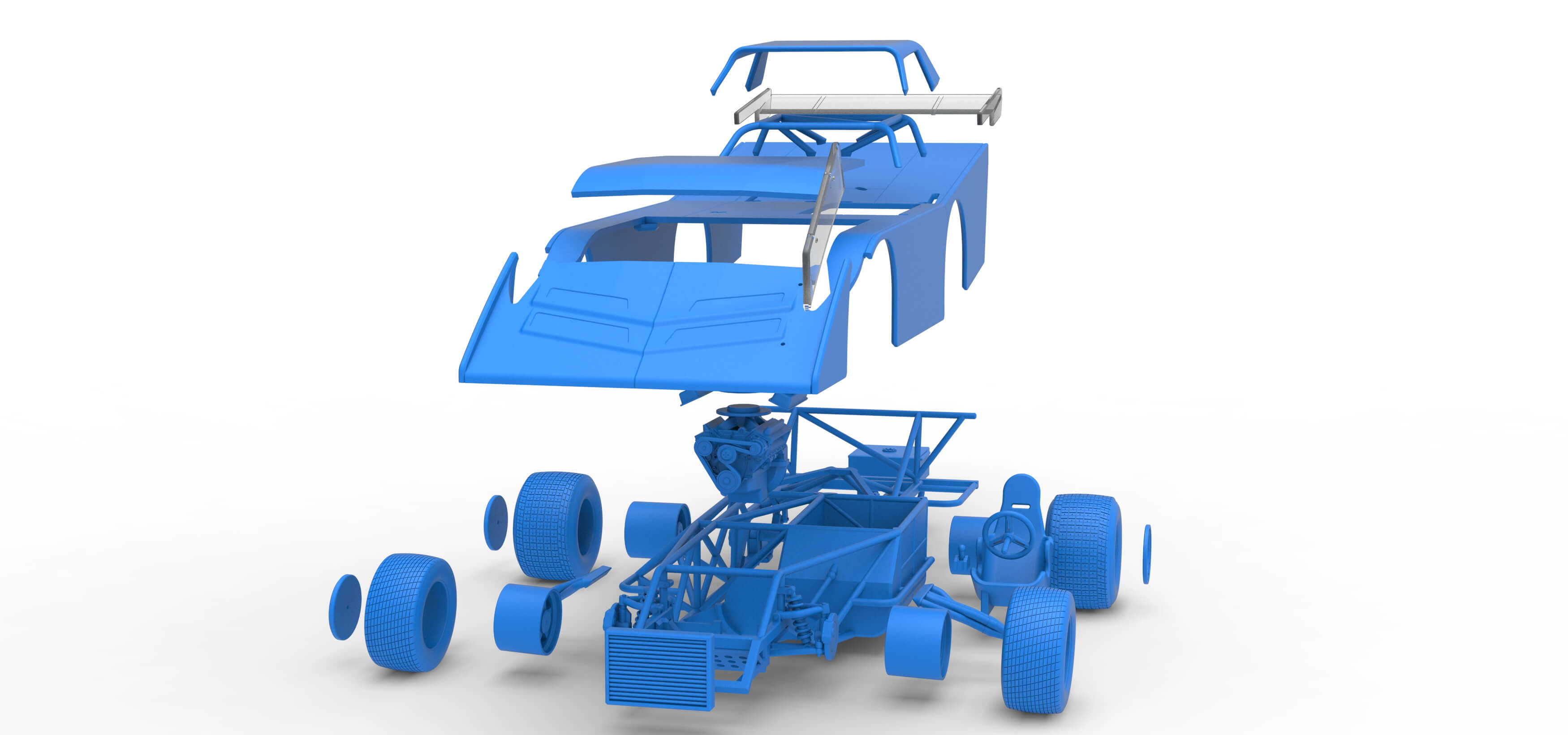 Vintage Dirt Late Model Race Car Version 5 Scale 1:25