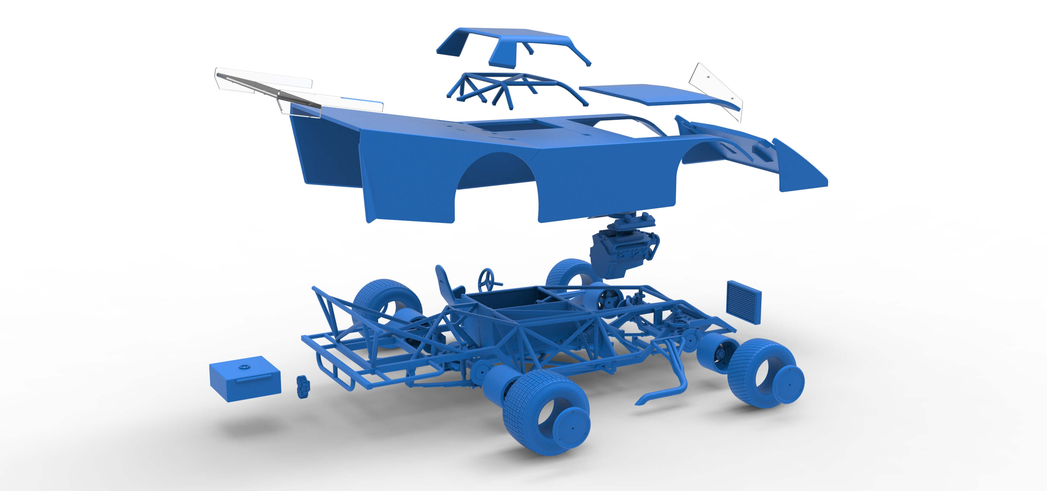 Vintage Dirt Late Model Race Car Version 5 Scale 1:25