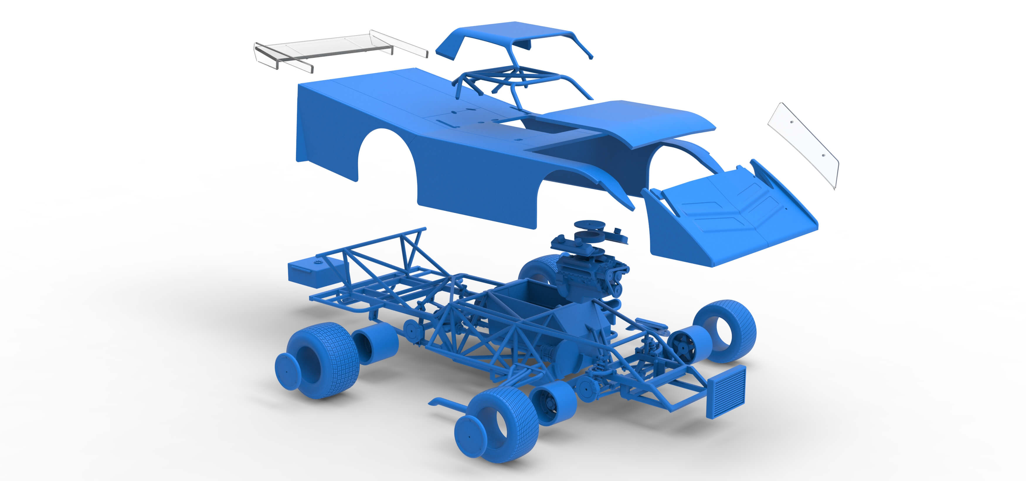 Vintage Dirt Late Model Race Car Version 5 Scale 1:25