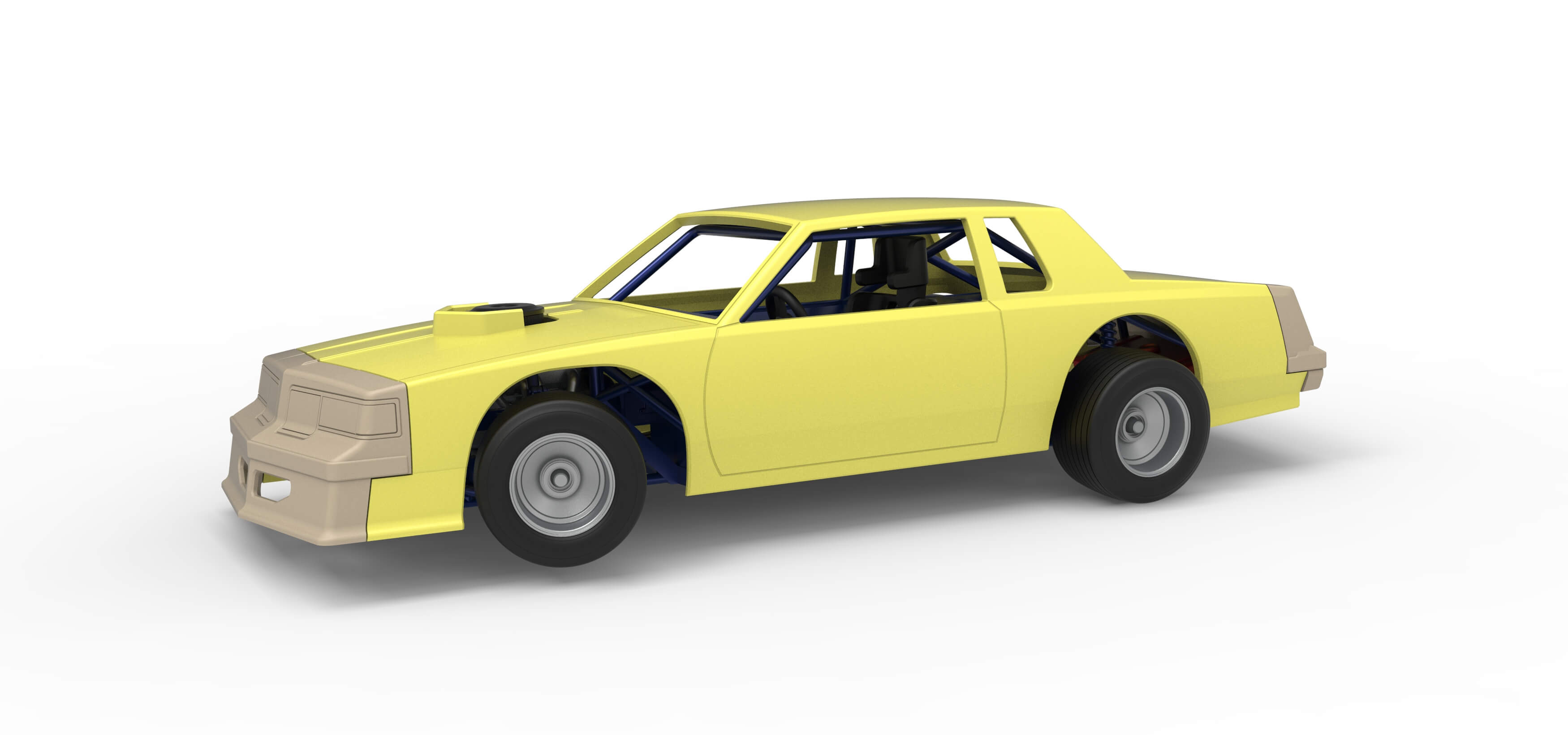 Vintage Dirt Late Model Race Car While Turning Scale 1:25