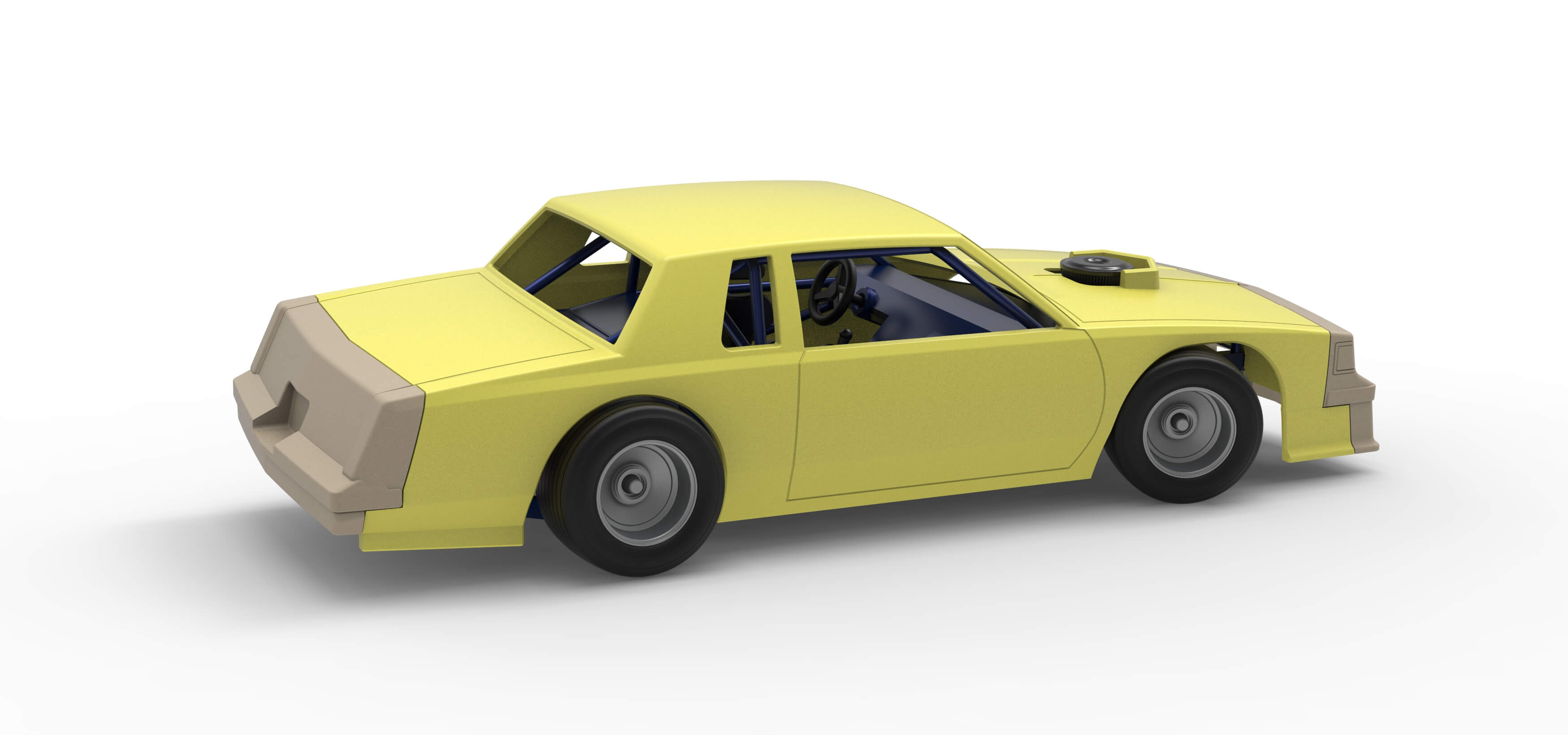 Vintage Dirt Late Model Race Car While Turning Scale 1:25