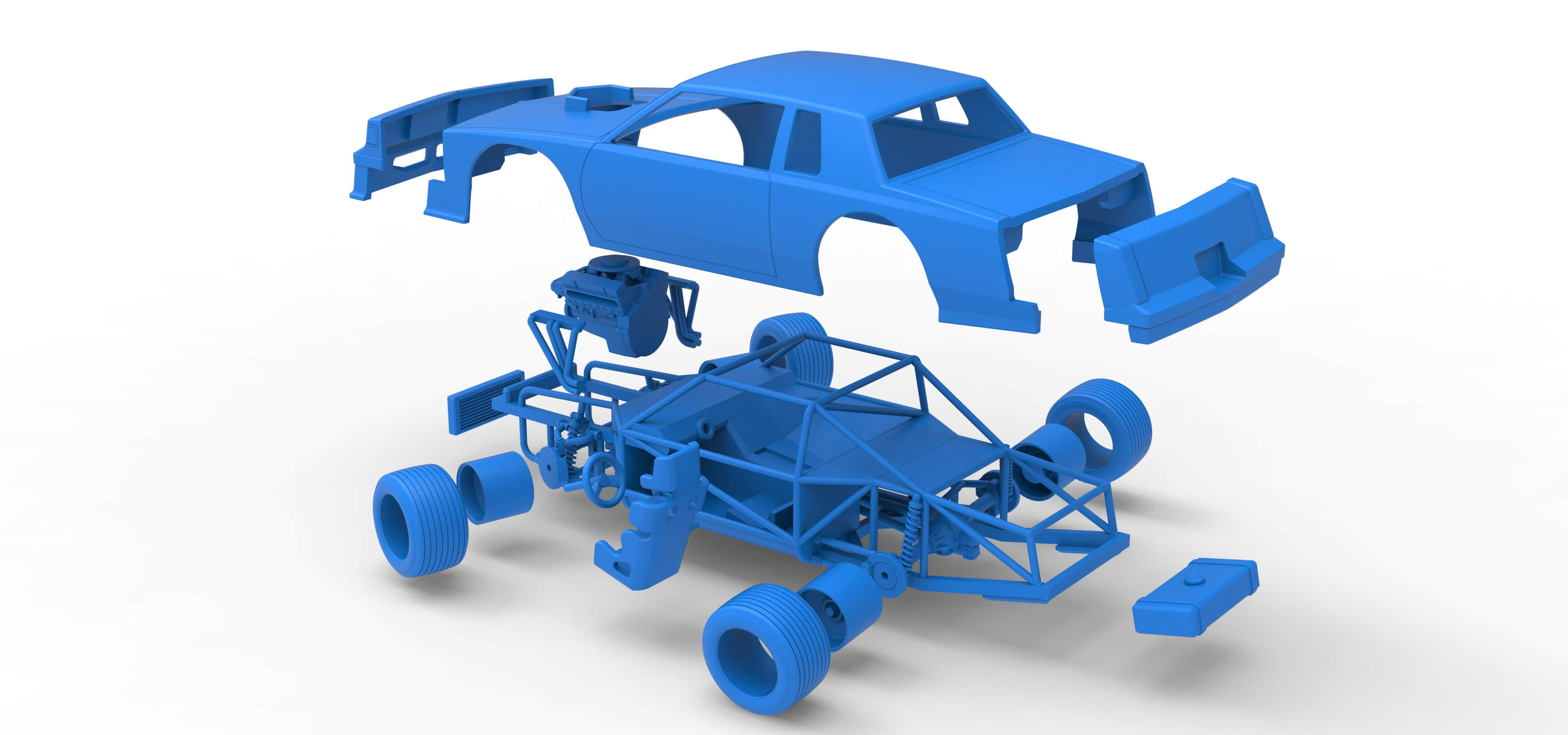 Vintage Dirt Late Model Race Car While Turning Scale 1:25