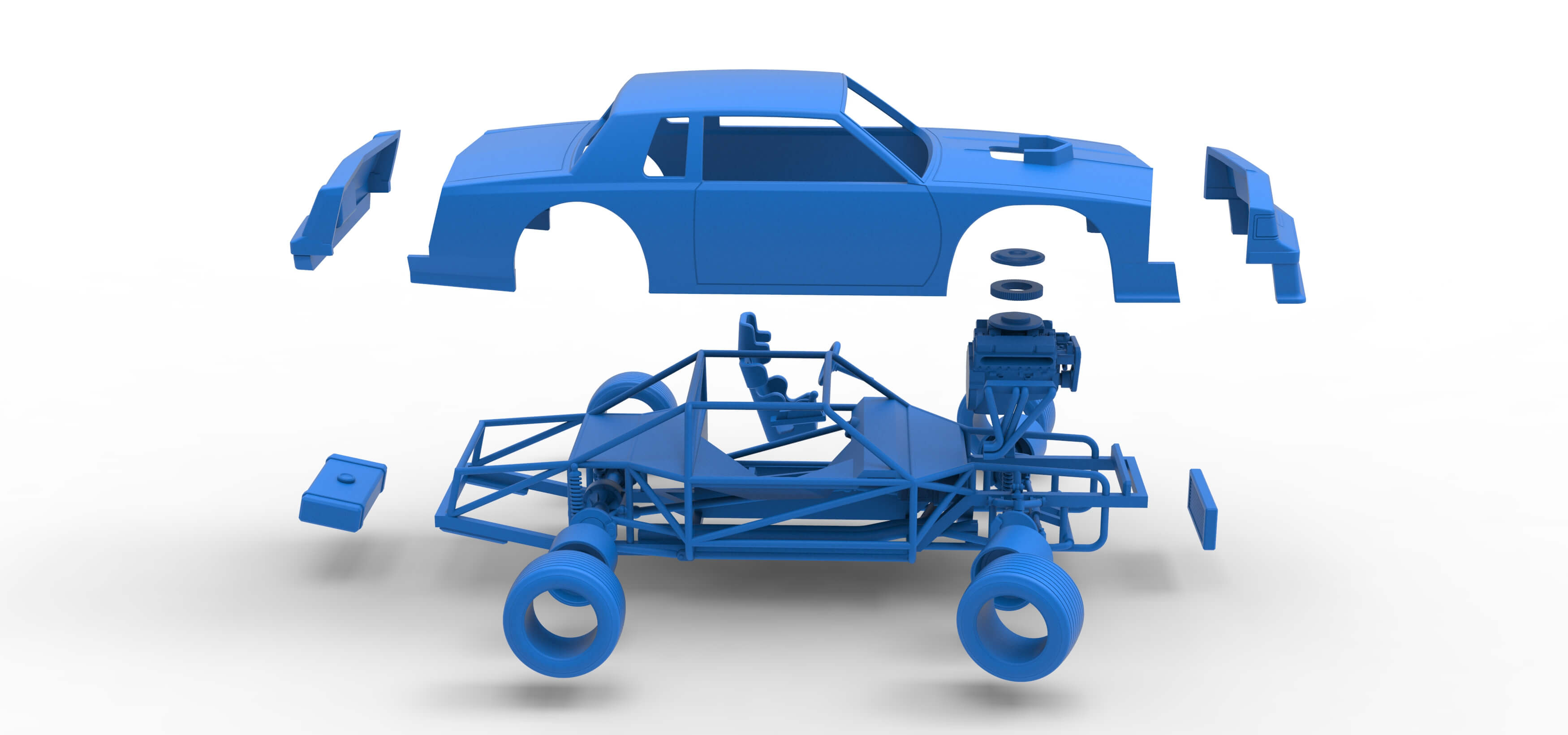 Vintage Dirt Late Model Race Car While Turning Scale 1:25