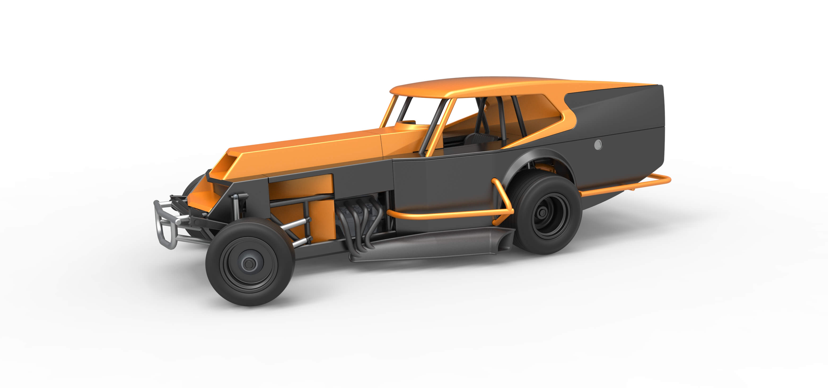 Vintage Dirt Modified Stock Car V5 While Turning Scale 1:25 3D Model
