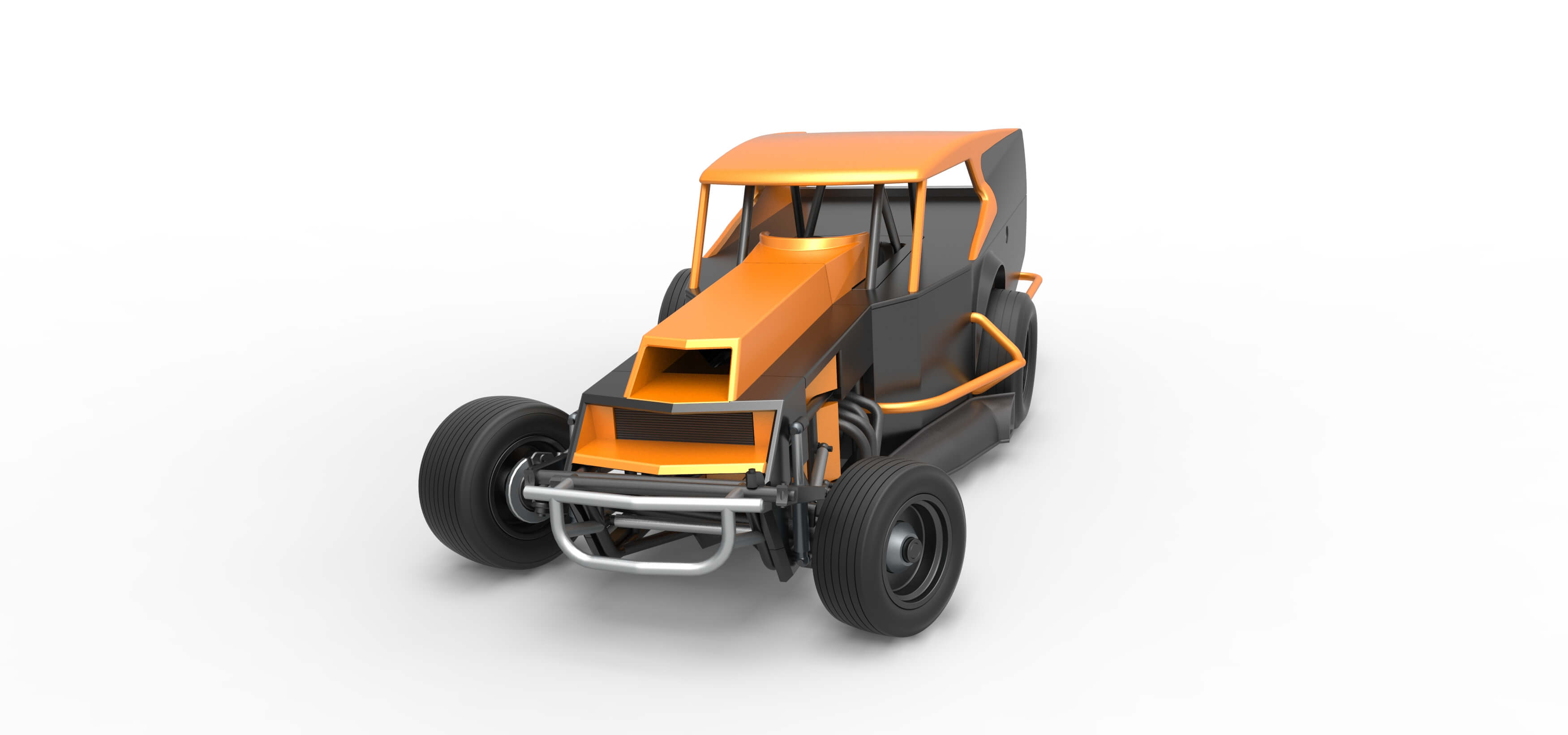 Vintage Dirt Modified Stock Car V5 While Turning Scale 1:25 3D Model