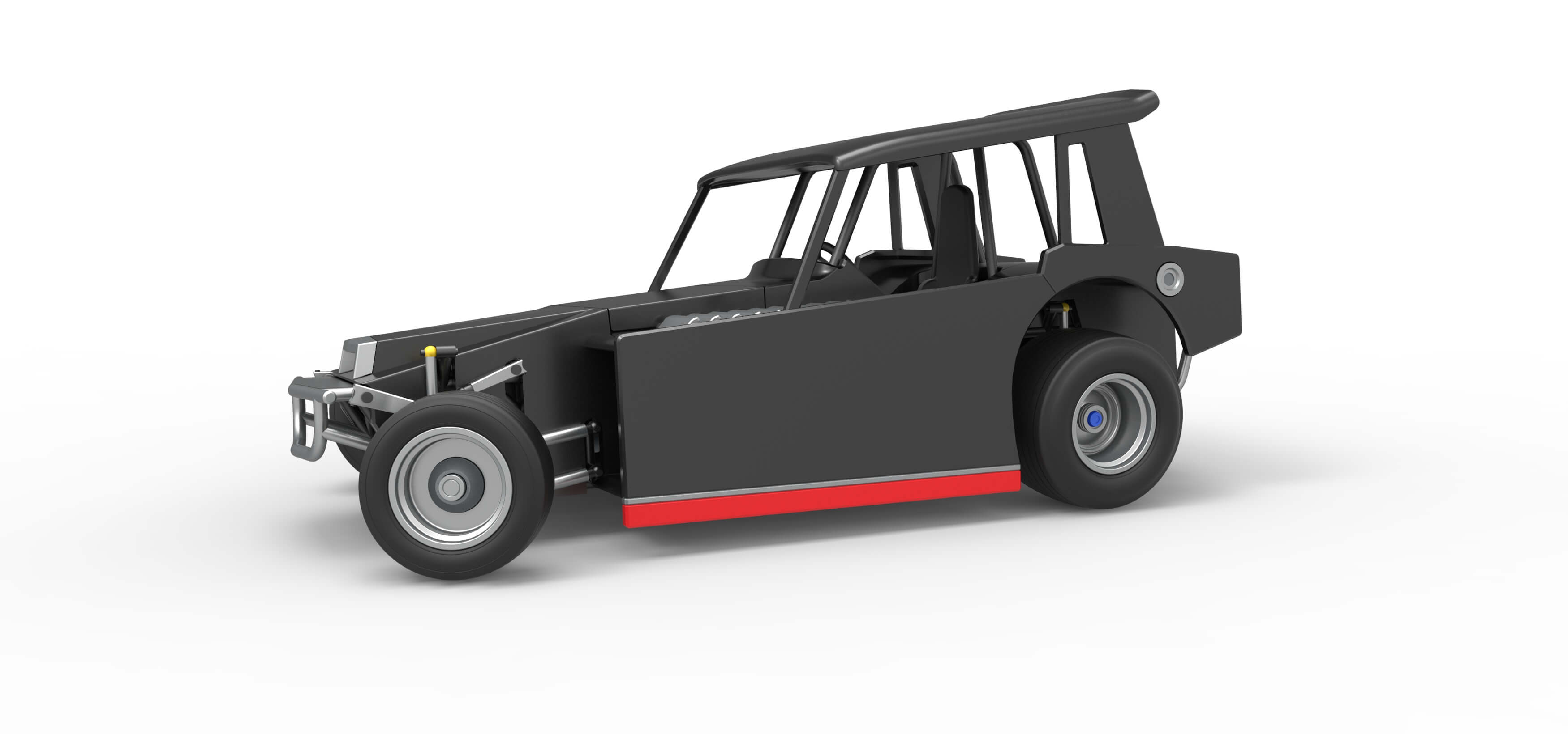 Vintage Dirt Modified Stock Car V6 while Turning Scale 1:25 3D Model